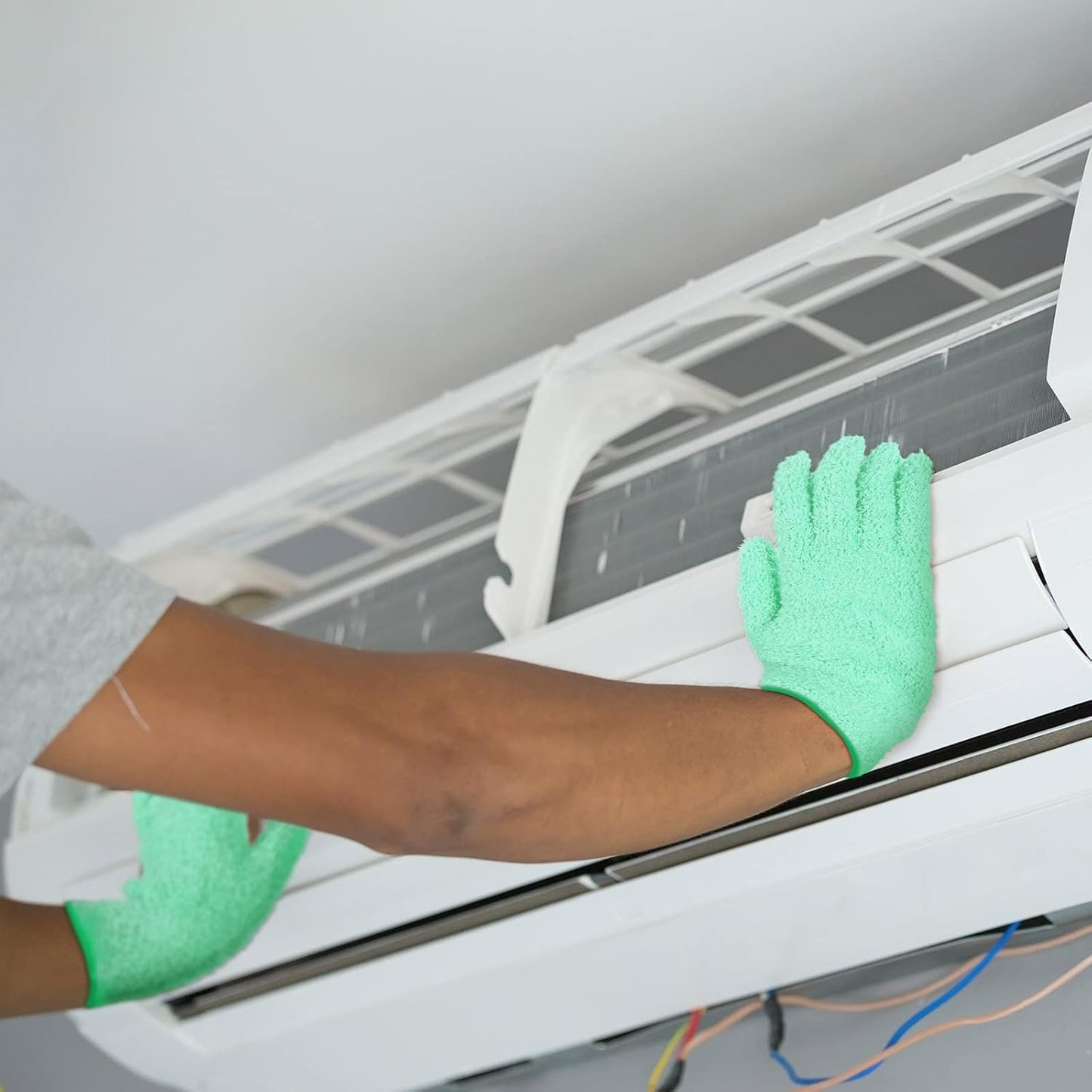 Bencailor 4 Pairs Microfiber Dusting Gloves Washable Reusable Cleaning Gloves Mittens for Plants House Cleaning Car Blinds