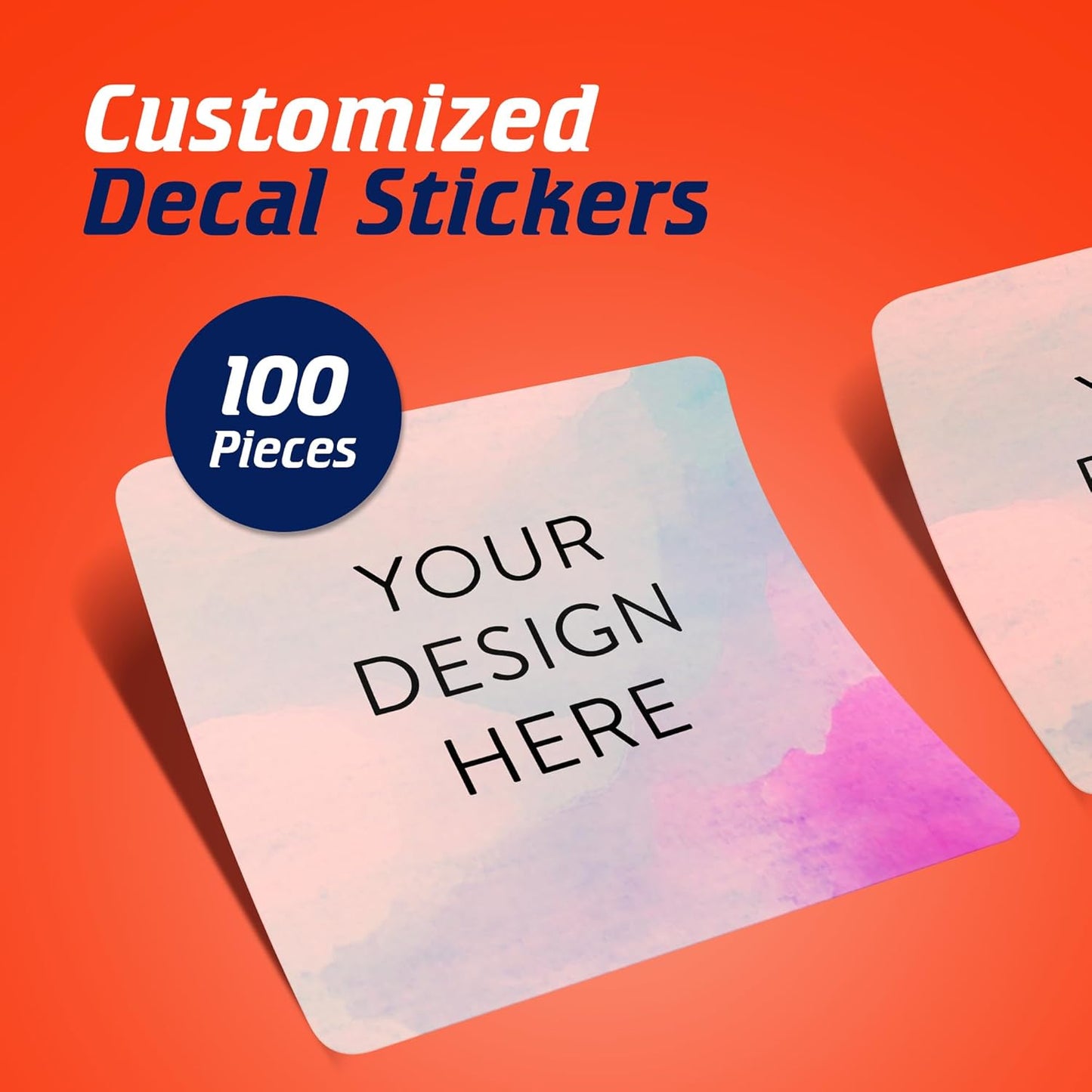 100 Custom Vinyl Stickers - Upload Your own Image, Text, Design, Logo - Personalized Logo Labels for Handmade, Packaging, Bottle, Jars, Candle, Brand Stickers (Rose, 2x2 Square)