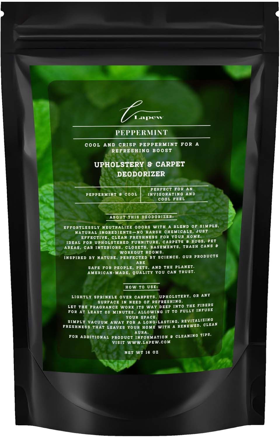 Peppermint Carpet Freshener Powder: Powerful Odor Eliminator for Home, Upholstery Deodorizer, Carpet Deodorizer, Pet Urine, Cat Litter Box - Peppermint Fragrance
