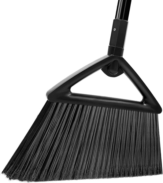 Outdoor Angle Broom Indoor,Upgraded Heavy Duty Commercial Brooms,Black Broom for Sweeping House,Restaurant,Kitchen,Garage,Courtyard