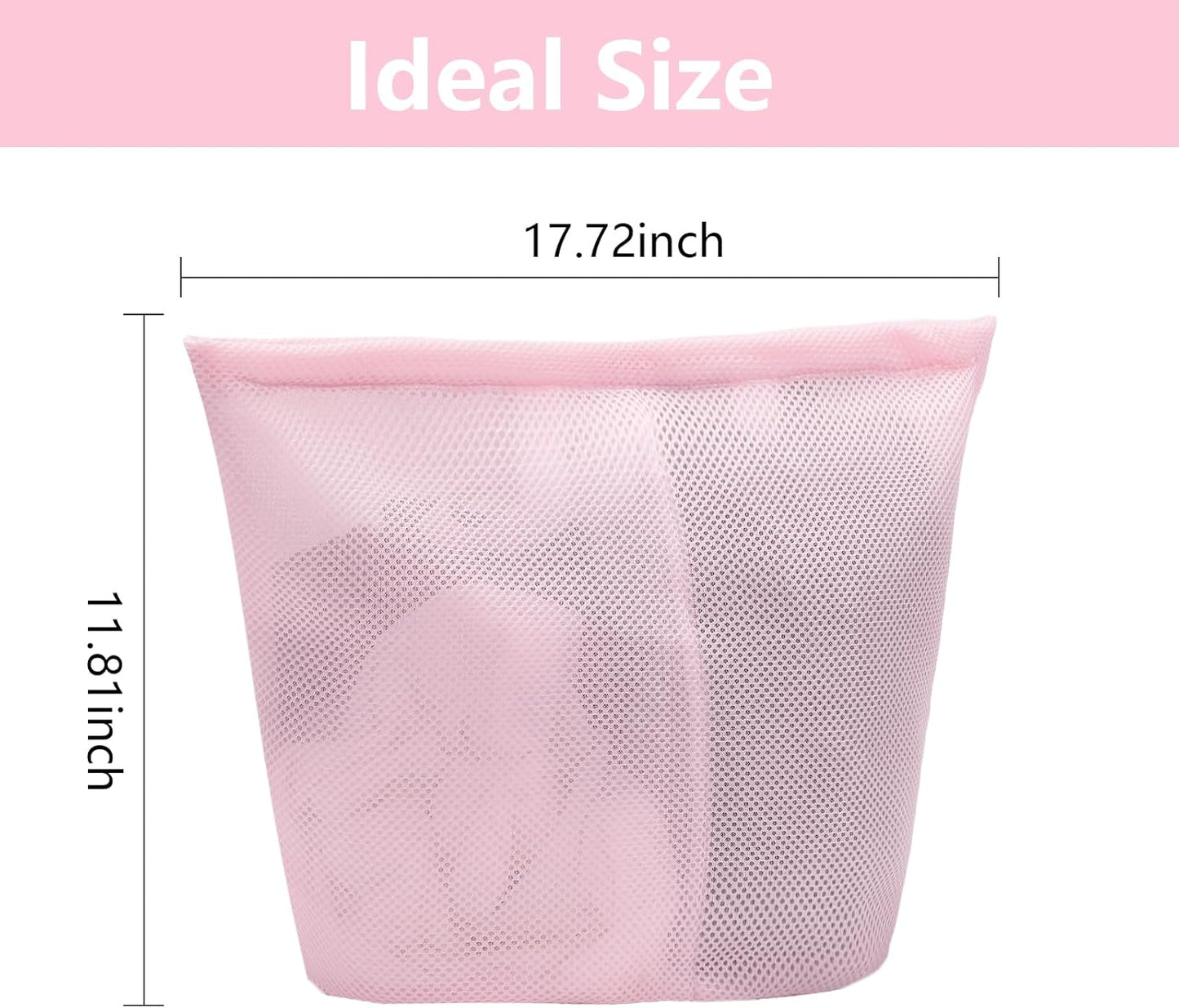 laundry bag with handles mesh laundry bags washing machine laundry totes travel storage and sorting bag for Clothes laundry bag for delicates(Pink)