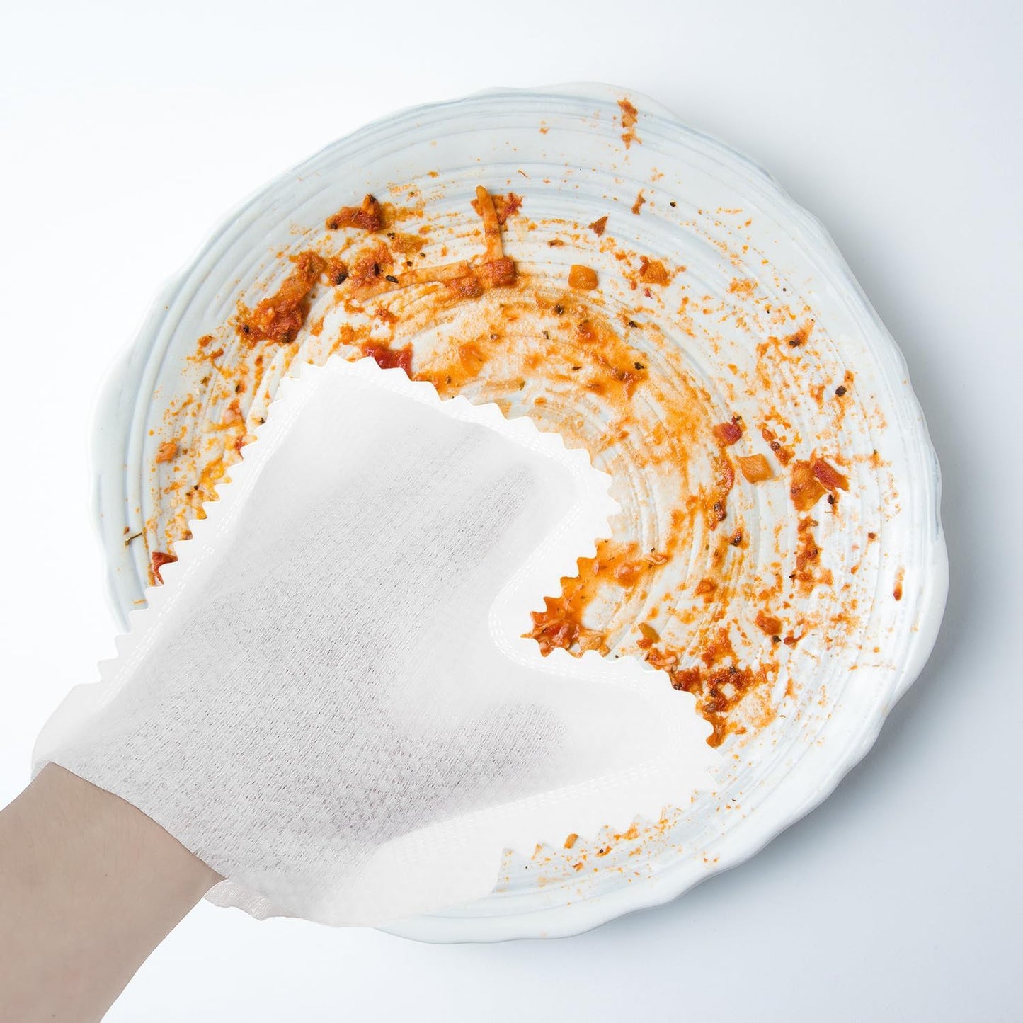 QWORK White Microfiber Dusting Gloves, 60 Pieces Dusting Mitt, Wipes Feather Dusters, Dual-Sided Disposable