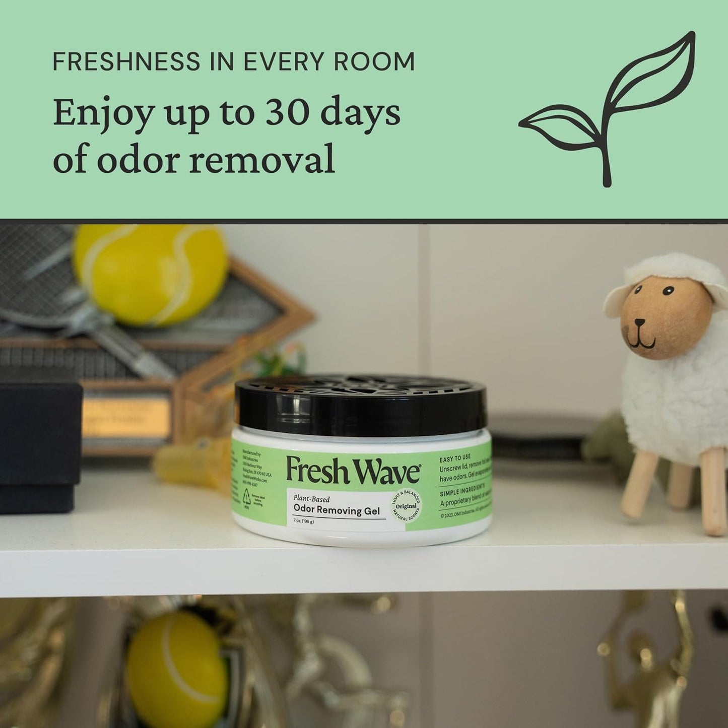 Fresh Wave Odor Removing Gel, 7 oz., Pack of 3 - Odor Absorbers for Home, Safer Odor Relief, Natural Plant-Based Odor Eliminator, Every 7 oz. lasts 15-30 Days, For Cooking, Trash & Pets