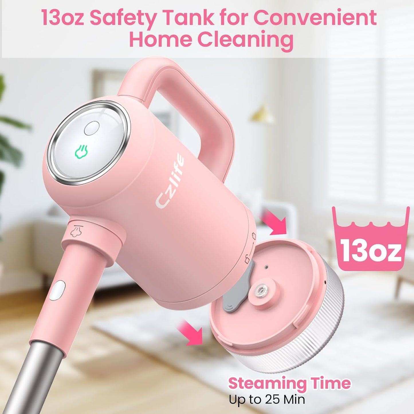 13-in-1 Steam Mop, Handheld Steam Cleaner for Home and Floor Cleaning, Floor Steamers for Hardwood and Tile with Attachments, Electric Mop for Grout Laminate Couch Clothes Carpet, Corded