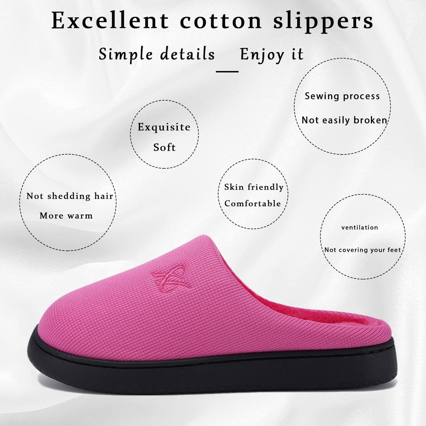Memory Foam Slippers for Women's and Men's Casual House Shoes
