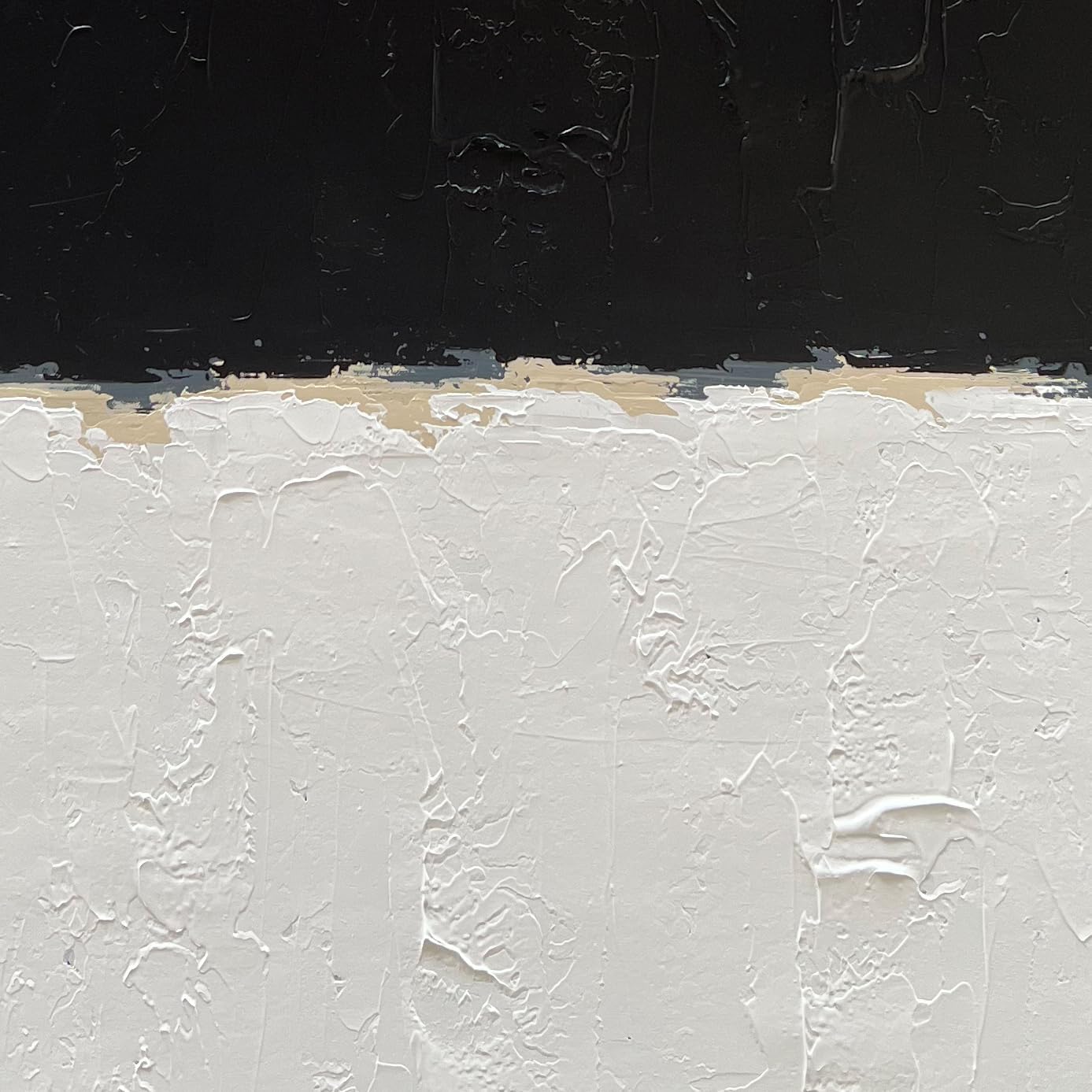 NANKAI Hand-Painted Black and White Wall Art, Minimalist Abstract Painting, Large Oil on Canvas Texture Wall Art, Office Art Contemporary Art 45x30 inches