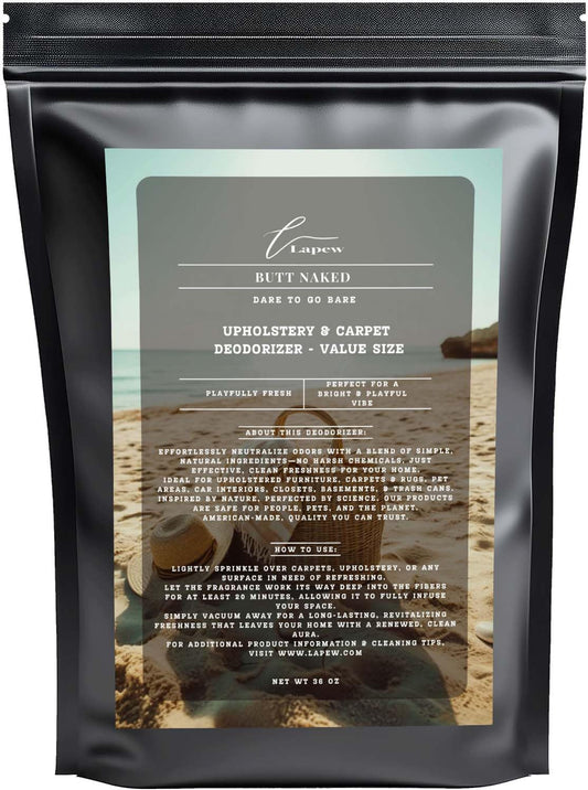 Butt Naked Carpet Freshener Powder Refill 36 oz | Powerful Odor Eliminator for Home | Upholstery Deodorizer | Carpet Deodorizer | Pet Urine | Cat Litter Box