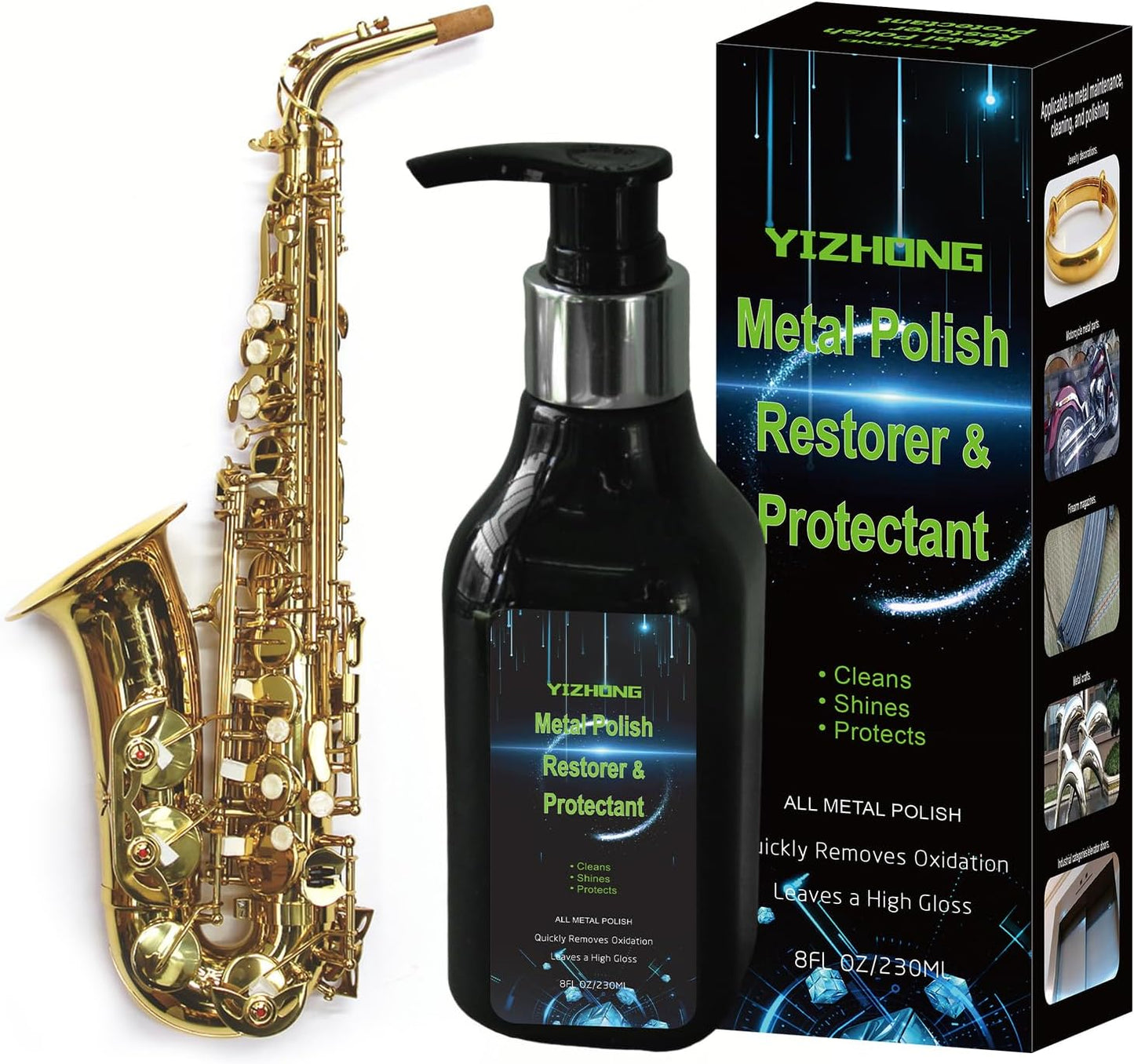 Musical Instrument Polishing Cleaning, Rust Removal, Restoration & Oxidation Protection Kit Various Instruments, Suitable for Brass, Silvering,Chrome-Plated Metal, Stainless Steel Surfaces