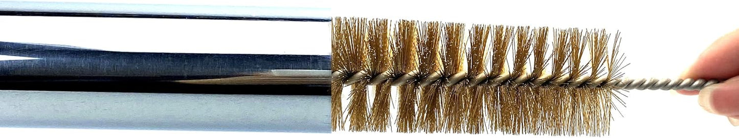Pipe Cleaning Brush Set with Brass Bristles, 9 Piece Variety Pack for Auto Parts, Bottles,Tubes, Etc.