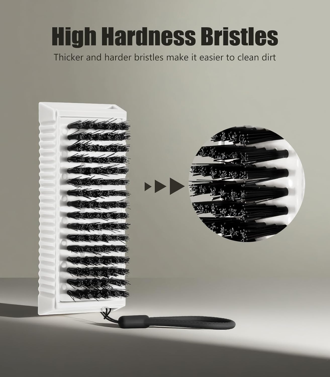 Nail Brush for Cleaning Fingernails, 2Pack Heavy Duty Nail Brushes Remove Dirt and Paint Fingernail Brush Deep Cleaning Mechanical Nail Scrub Brush Two-Sided with Hanging Rope (White)