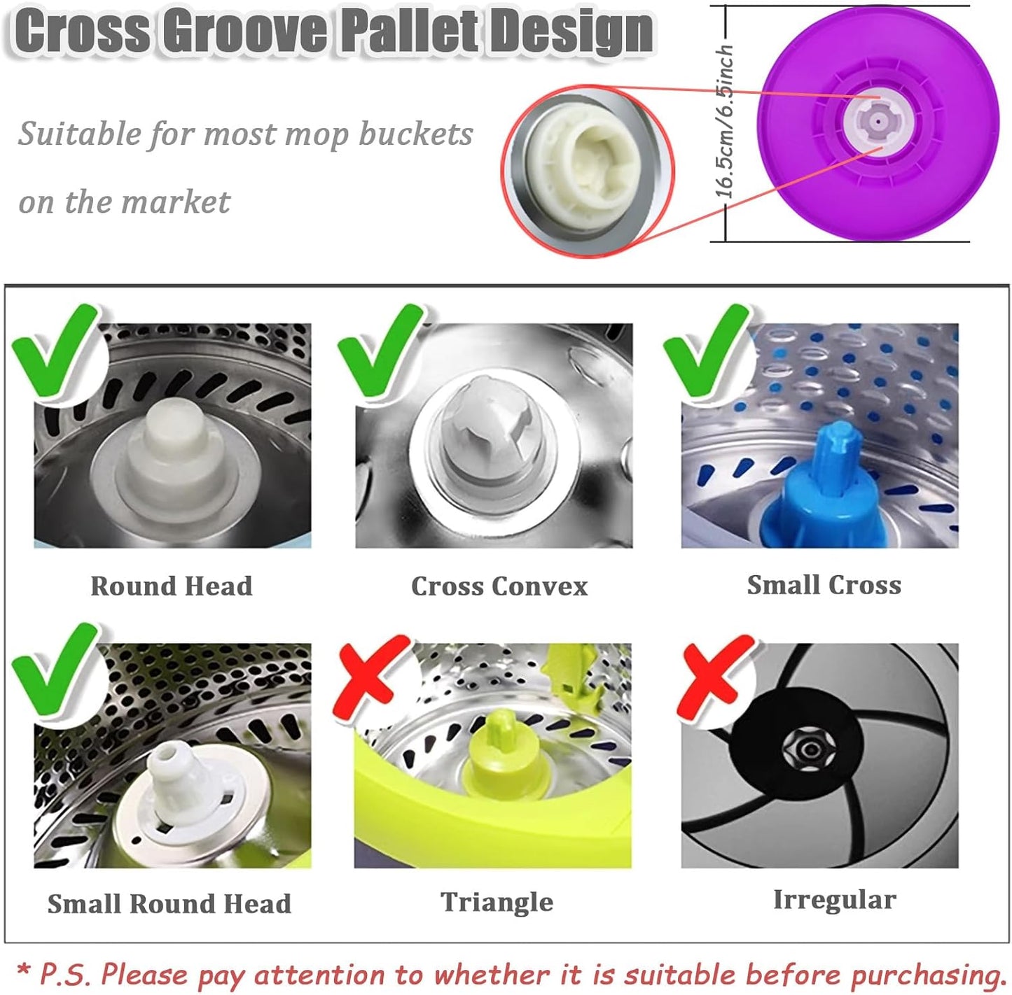 Extended Spin Mop Replacement Mop Handle, Upgraded 60-inch 360 Degrees Rotating Telescopic Replacement Mop Stick for Spin Mop Bucket Cleaning System Floor Cleaning (Plastic Disc, Red)