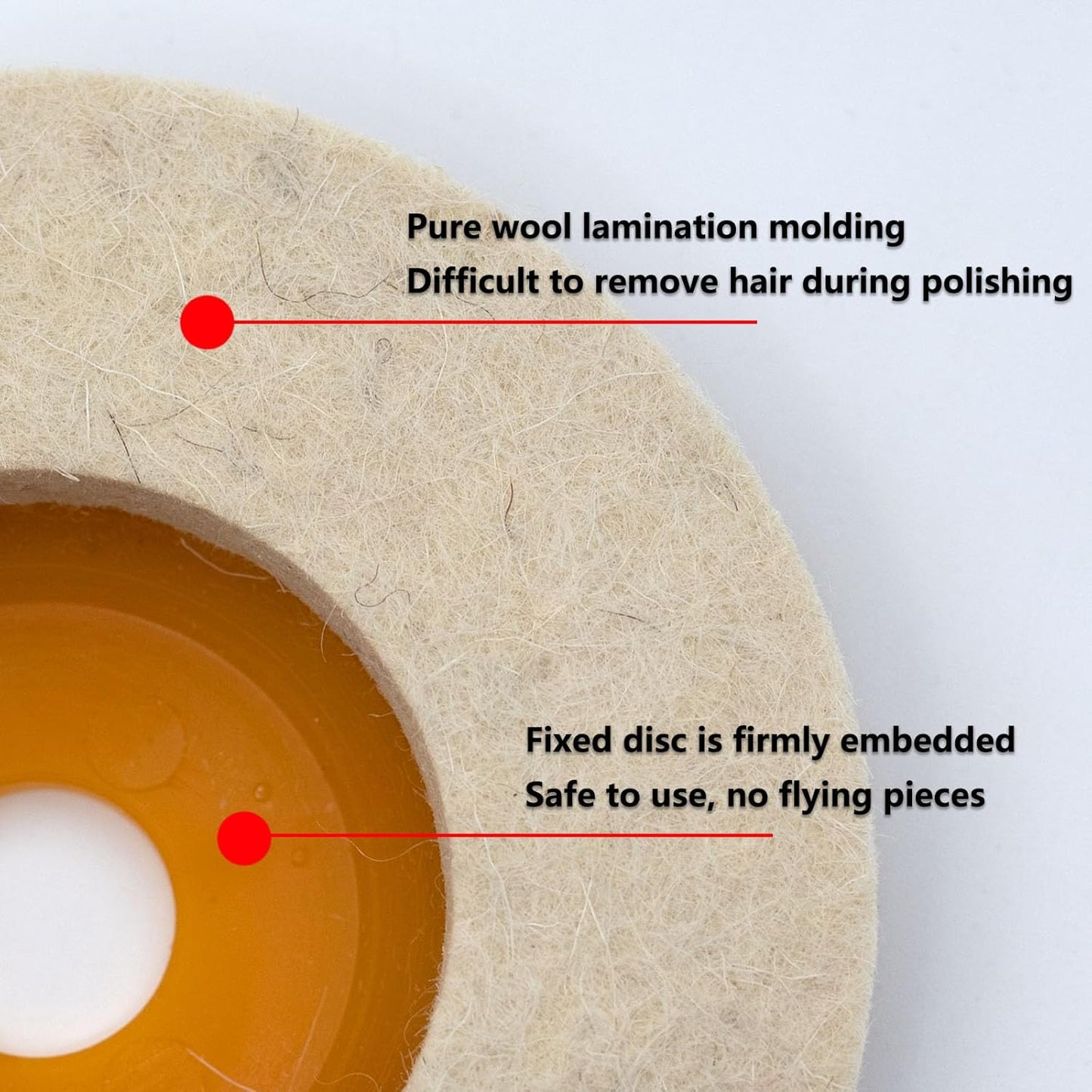 10 Pcs 4.5 Inch Wool Felt Polishing Wheel Disc,Wool Polishing Wheel Disc for 7/8Inch Arbor Angle Grinder, for Metal Aluminum,Stainless Steel, Chrome, Jewelry, Wood, Plastic, Ceramic, Glass