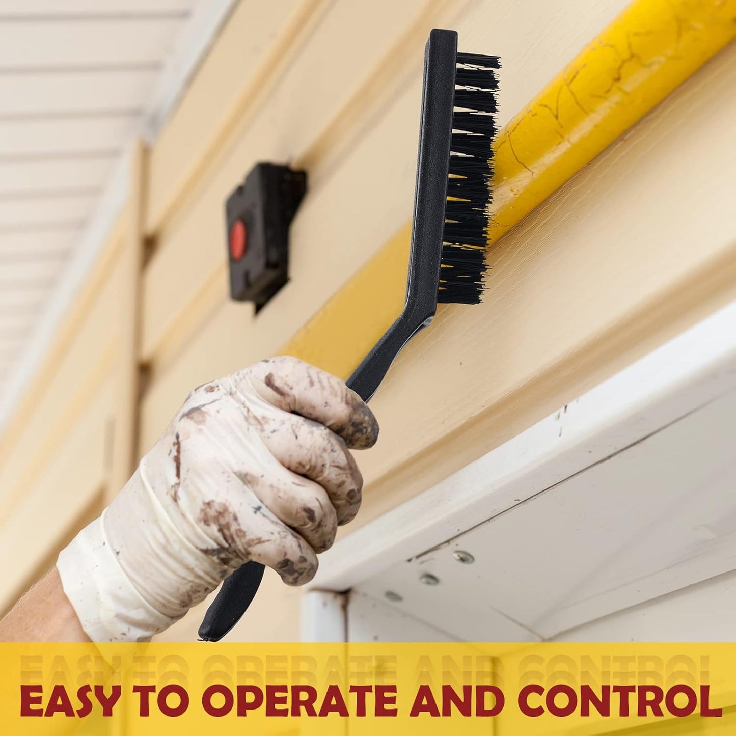 Sumind Wire Cleaning Brush Set Nylon/ Stainless Steel/ Brass Metal Brush with Curved Handle Grip Paint Remover for Cleaning, Rust, Drill, Scrub, Grout Cleaner Tool (15 Pcs,Red and Black)