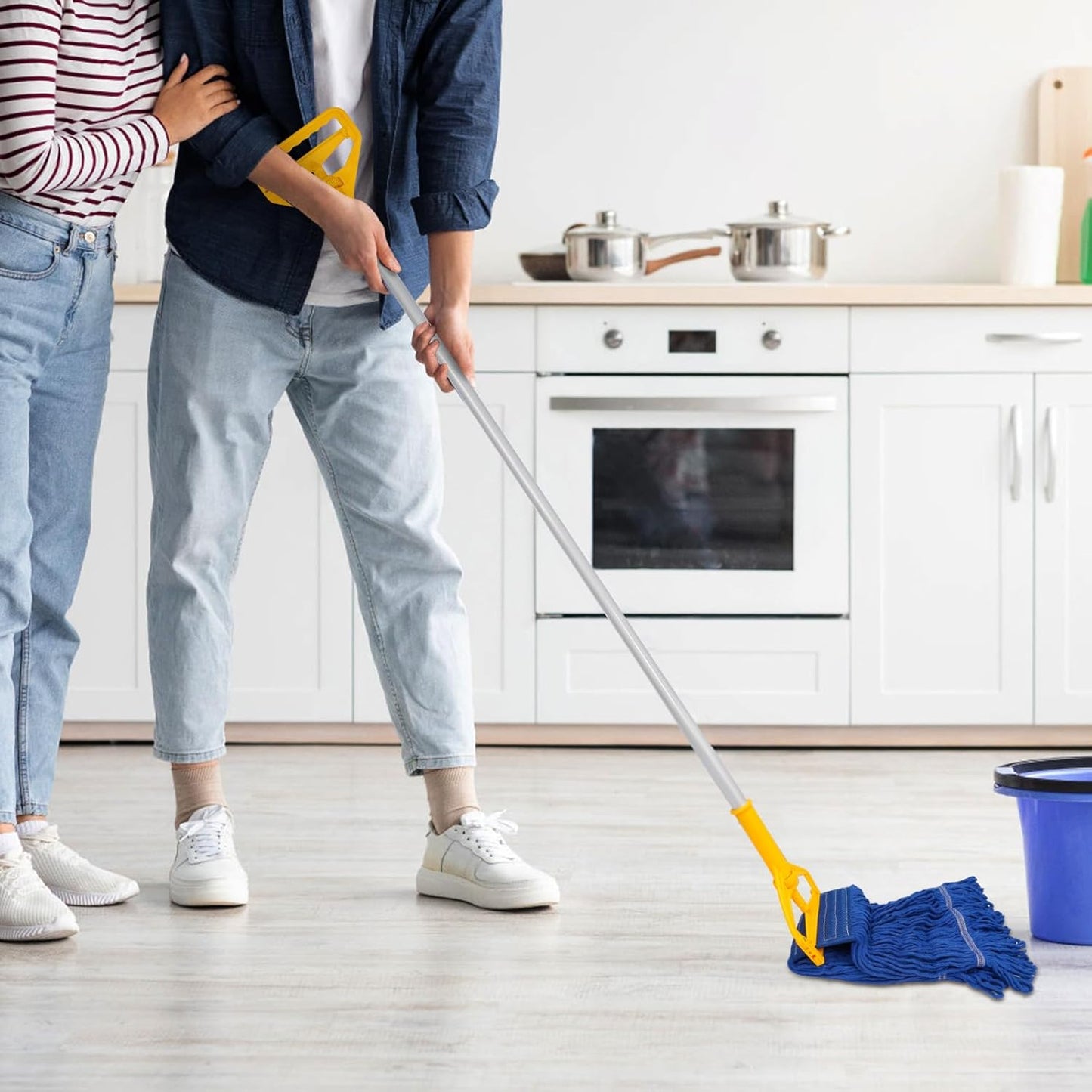 3 Pack Reusable Cleaning Heavy Duty Mop Heads Commerical Replacement Mop Heads Suitable for Heavy Commercial Industrial Residential Areas -Blue Cotton Looped Replace Mop Head (Deep Blue)