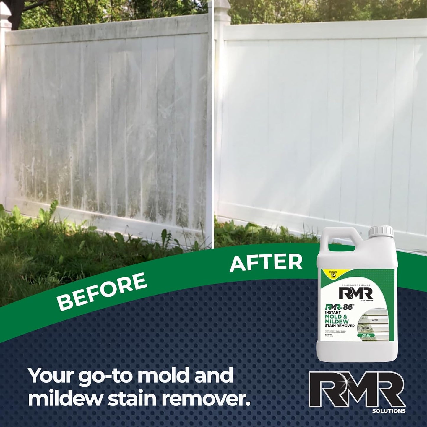 RMR-86 Instant Mold Stain and Mildew Stain Remover Spray - Scrub Free Formula, 2.5 Gallon (320 Fl Oz)