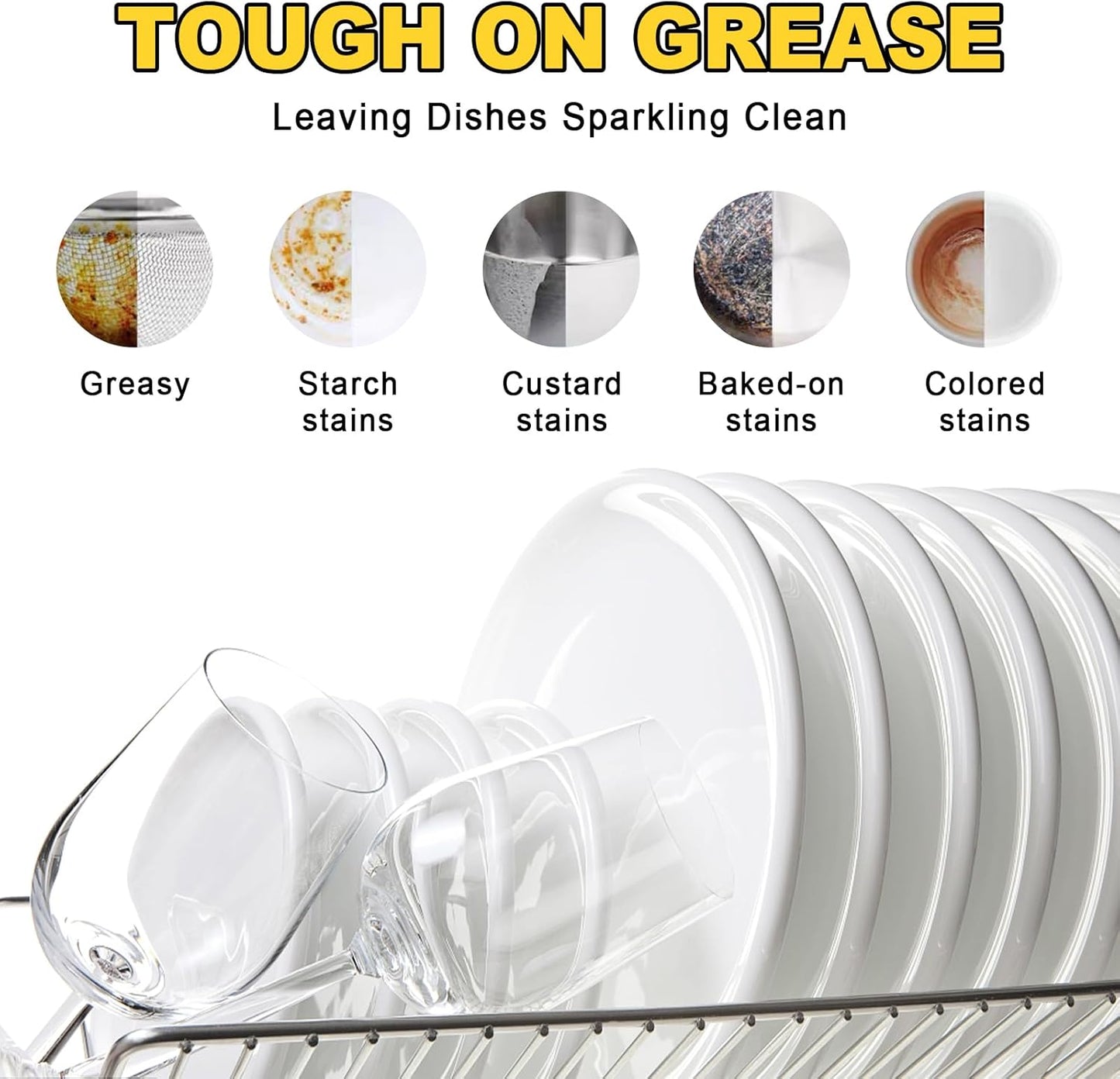 Eco Dishwasher Detergent Sheets Up To 160 Loads, Citrus Lemon Scent Plastic Free Dishwashing Soap Strips With High Efficient Solid Enzyme, Leaving Dishes Sparkling Clean