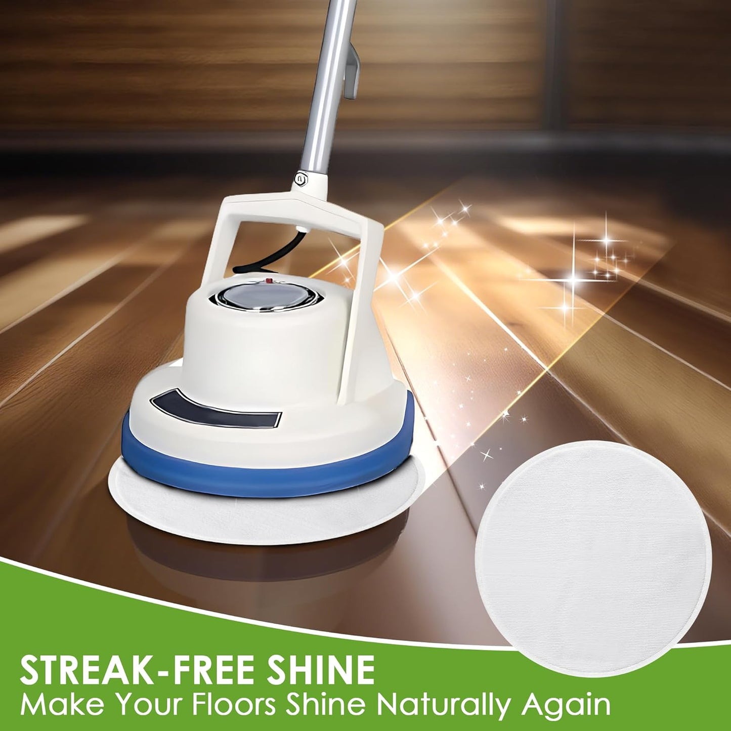 2 Pack 12" Floor Machine Pads Compatible with Oreck Commercial 550MC 437.056 Orbiter Scrubber Machine, Microfiber Carpet Bonnet, Floor Buffer Pad for Deep Cleaning (Bonnet & Buffer)