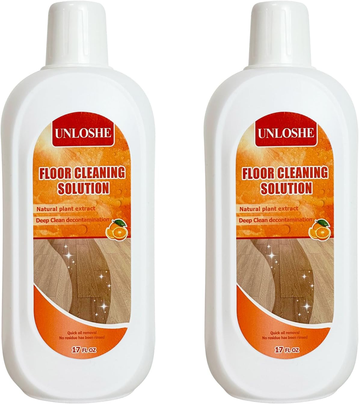 Floor Cleaning Solution for Multiple Hard Floors - 34 fl oz Floor Cleaner, For All Robot Vacuums with Mopping and Cordless Wet/Dry Vacuum Mops, Deep Clean for Tile, Wooden Floor, Laminate (Orange)