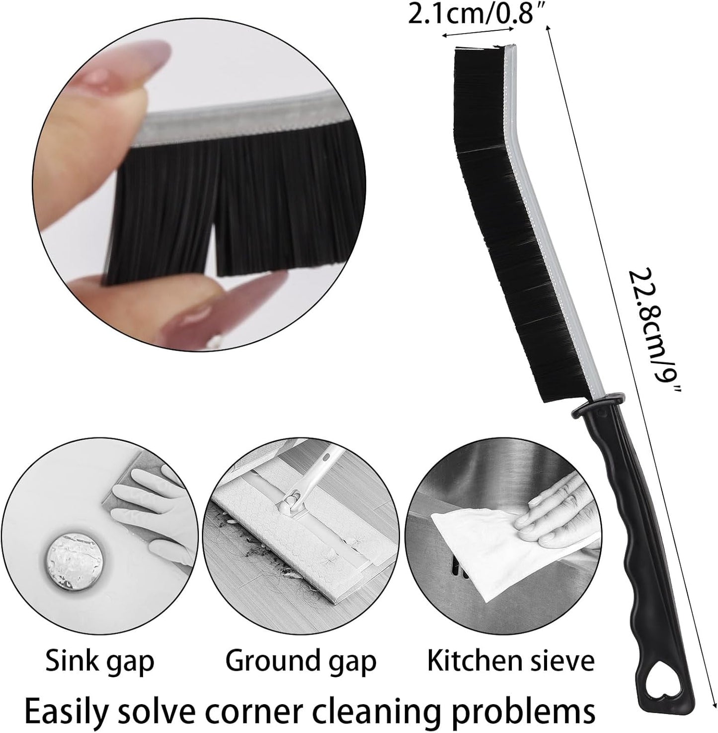 12Pcs Hard Bristle Crevice Cleaning Brush, Grout Cleaner Brush, Multifunctional Gap Cleaning Tool for Household Use, Bathroom, Kitchen, Window,Toilet