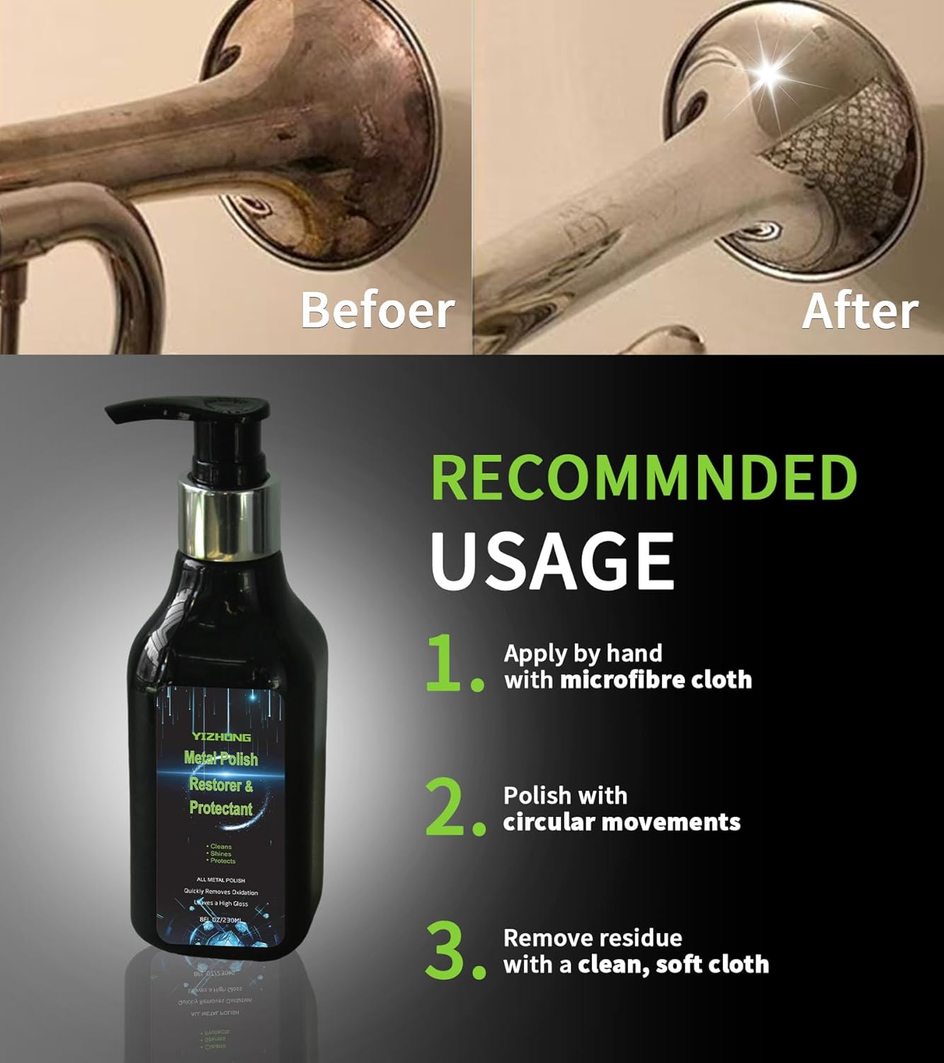 Musical Instrument Polishing Cleaning, Rust Removal, Restoration & Oxidation Protection Kit Various Instruments, Suitable for Brass, Silvering,Chrome-Plated Metal, Stainless Steel Surfaces