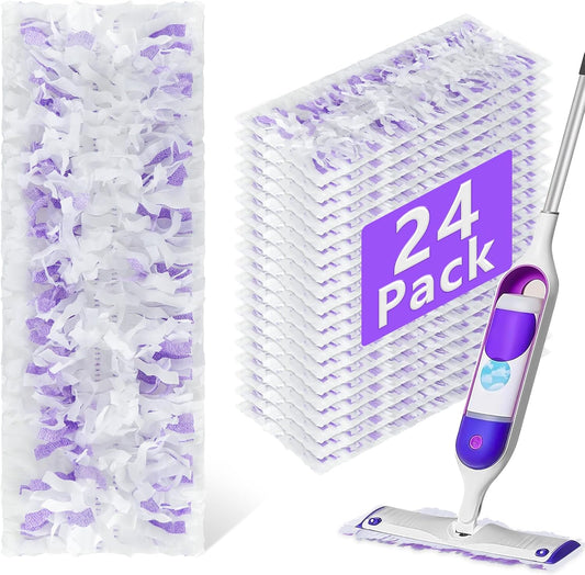 24 Pack Disposable Power Mop Refills Pads Compatible with Swiffer Power Mop,Spray Wet Pads Refill,Disposable Spray Mopping Pads Refills for Multi-Surface Floor Cleaning