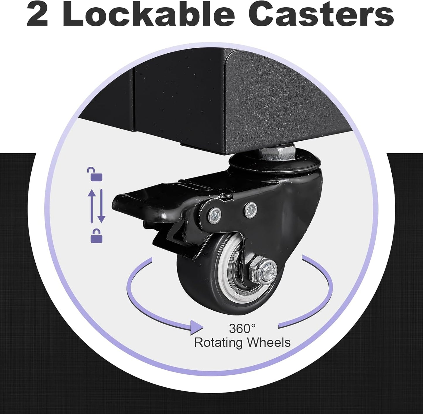 Metal Storage Cabinet with Wheels, Steel Mobile Garage Cabinets with Lockable Door and Adjustable Shelf, Metal Rolling Tool Cabinet, Utility Cabinet for Home, Office, Black+Gray