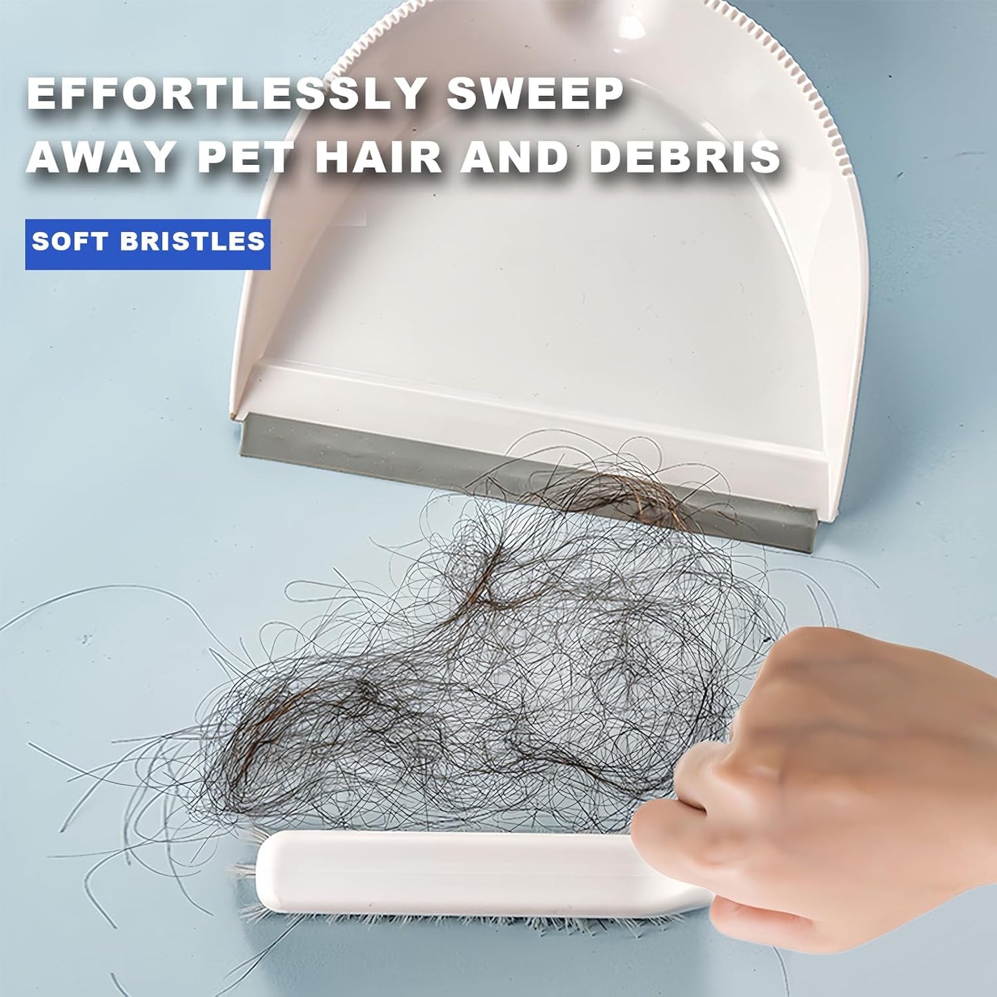 Mini Broom and Dustpan Set Small Dust pan & Brush Set Portable Cleaning Tools for Home Office RV Camping Learning (Grey)