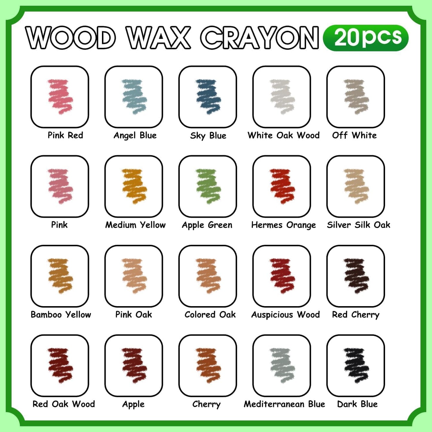 Furniture Markers Touch Up, 20 Colors Wood Filler Sticks, Wood Wax Crayons for Repairing Scratches, Scuffs, Cracks, Holes on Furniture, Floors, Cabinets, Tables, and Doors - Colorful Series