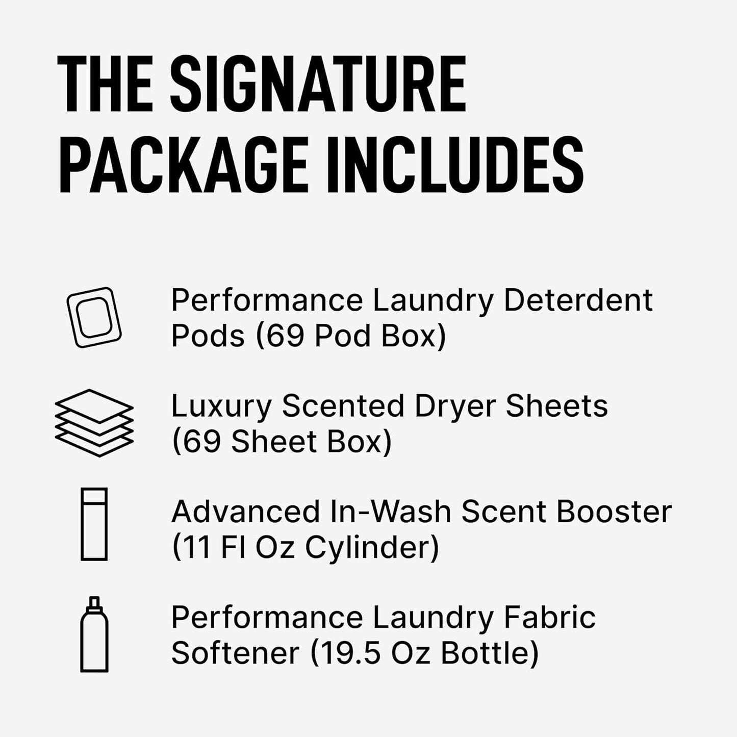 Laundry Sauce - Signature Bundle Siberain Pine, Scented Laundry Detergent Pods & Scent Booster, Fabric Softener, Dryer Sheets, Fabric Protection, Essential Oils, Long Lasting Luxury Fragrance