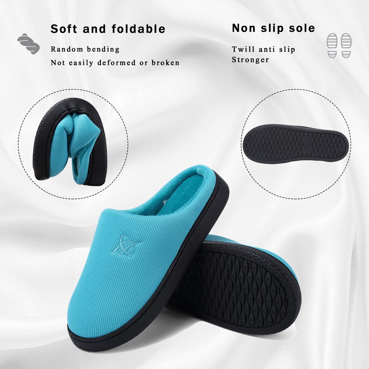 Memory Foam Slippers for Women's and Men's Casual House Shoes