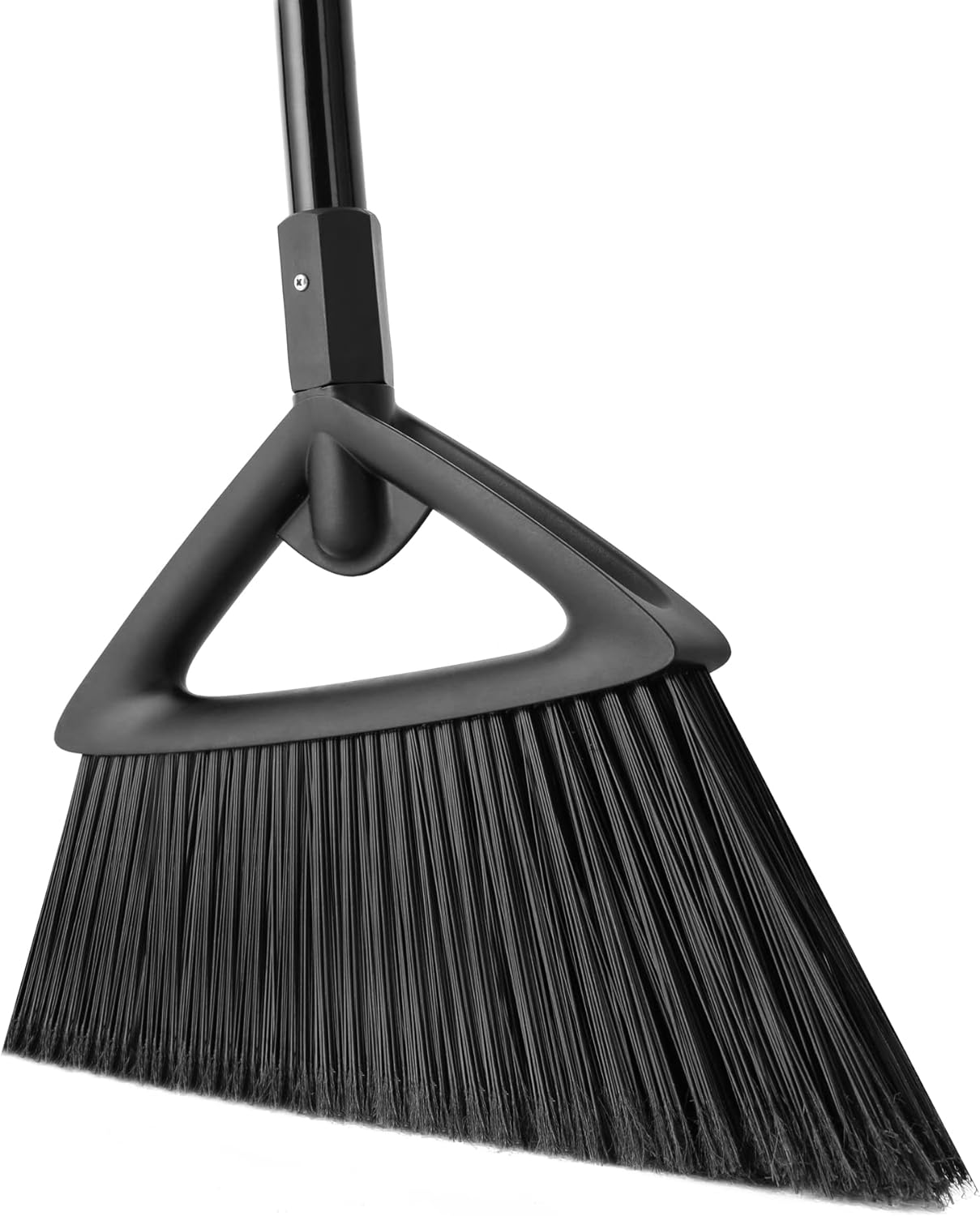 Eyliden Broom, Angle Broom with 57" Long Handle - Fit Heavy-Duty Cleaning, Also Works Well Fine Dust - Commercial Outdoor Indoor Sweeper for Courtyard, Sidewalk, Deck, Kitchen, Lobby, Garage, Black