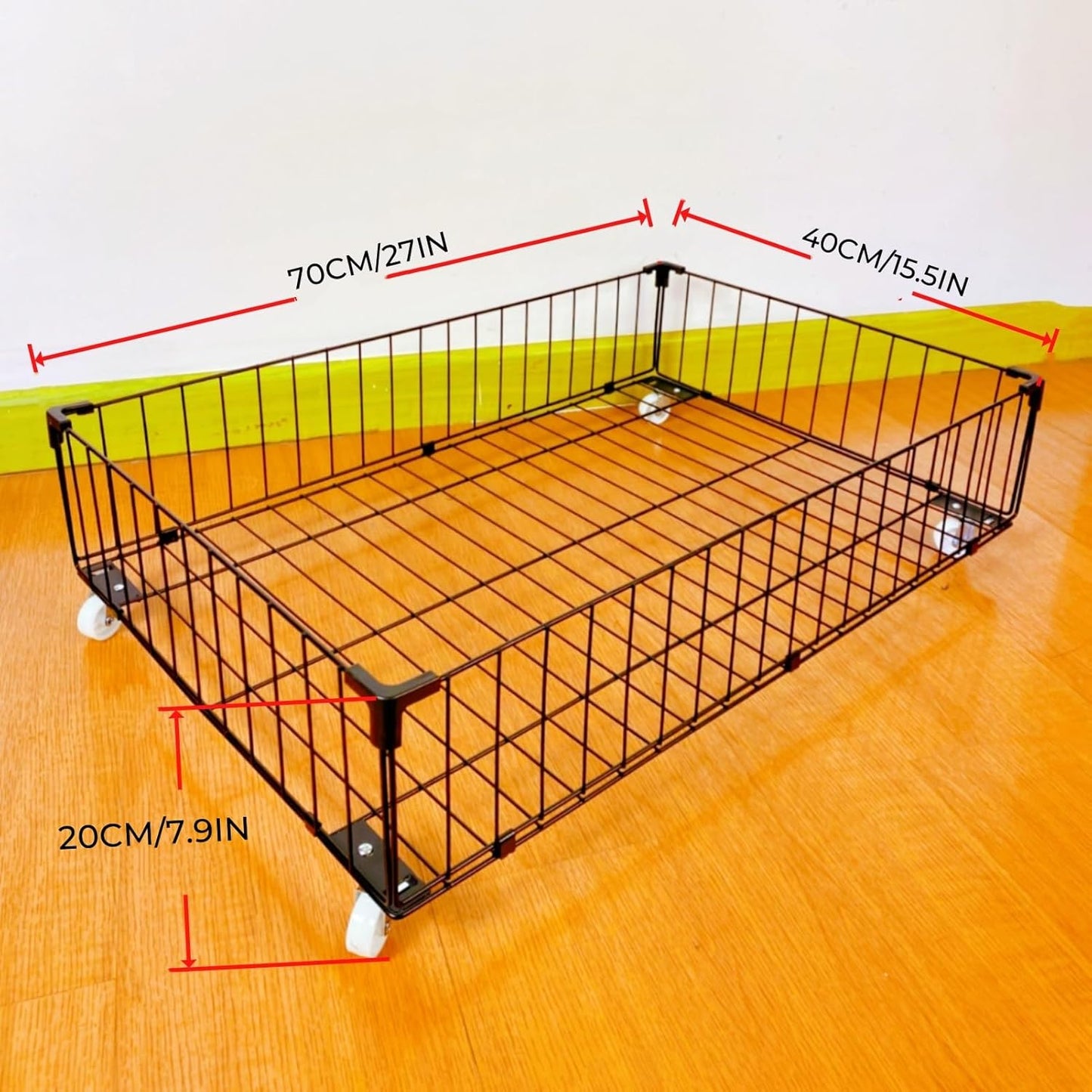 4 Pack Larger Under Bed Storage With Wheels,Rolling Under Bed Drawer,Under Bed Shoes Storage,Open Design, Large capacity,Suitable For Various Storage