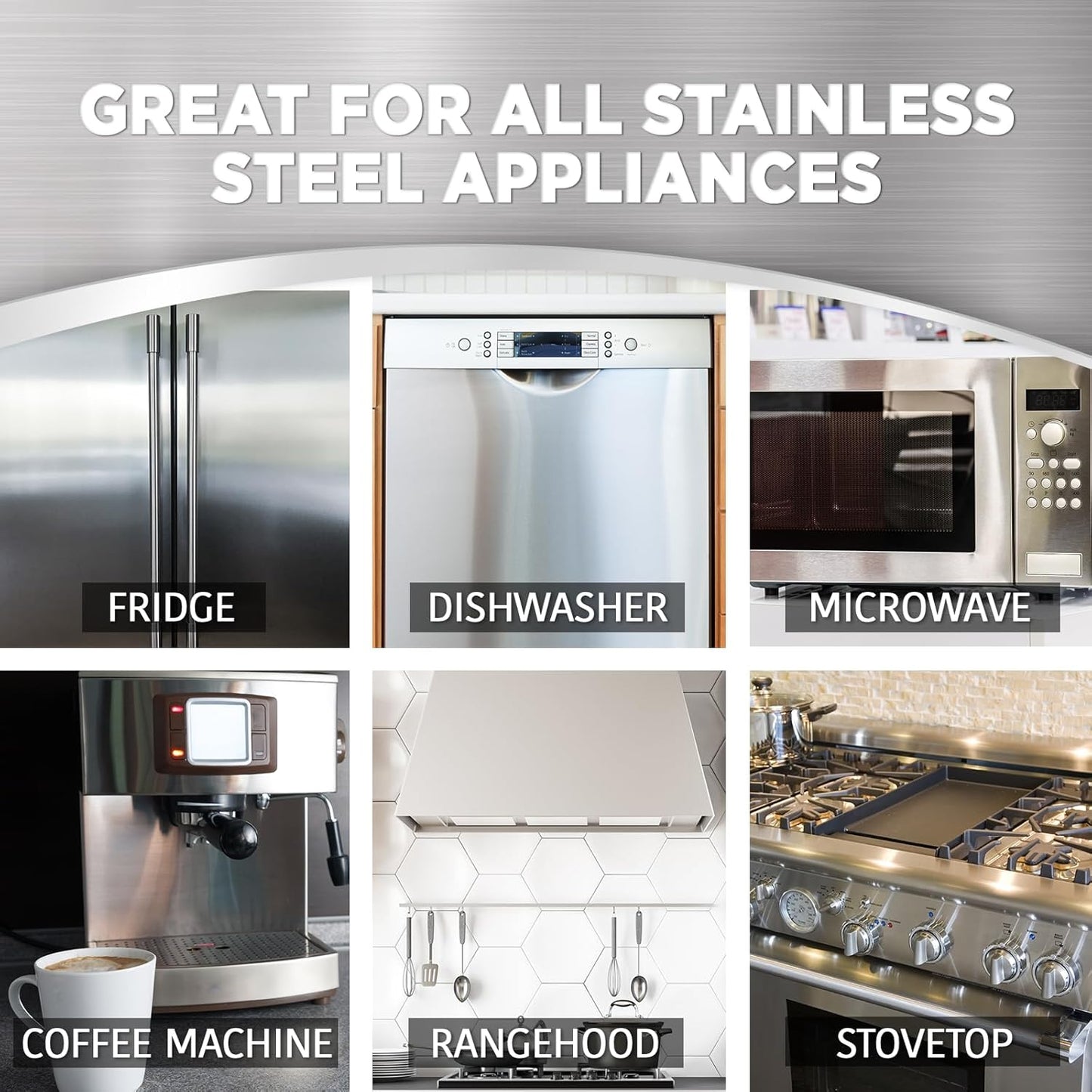 Weiman Stainless Steel Cleaner & Polish Streak-Free Shine - For Refrigerators, Oven, Dishwasher, Stove - 2 Pack Aerosol Spray with Microfiber Cloth Included