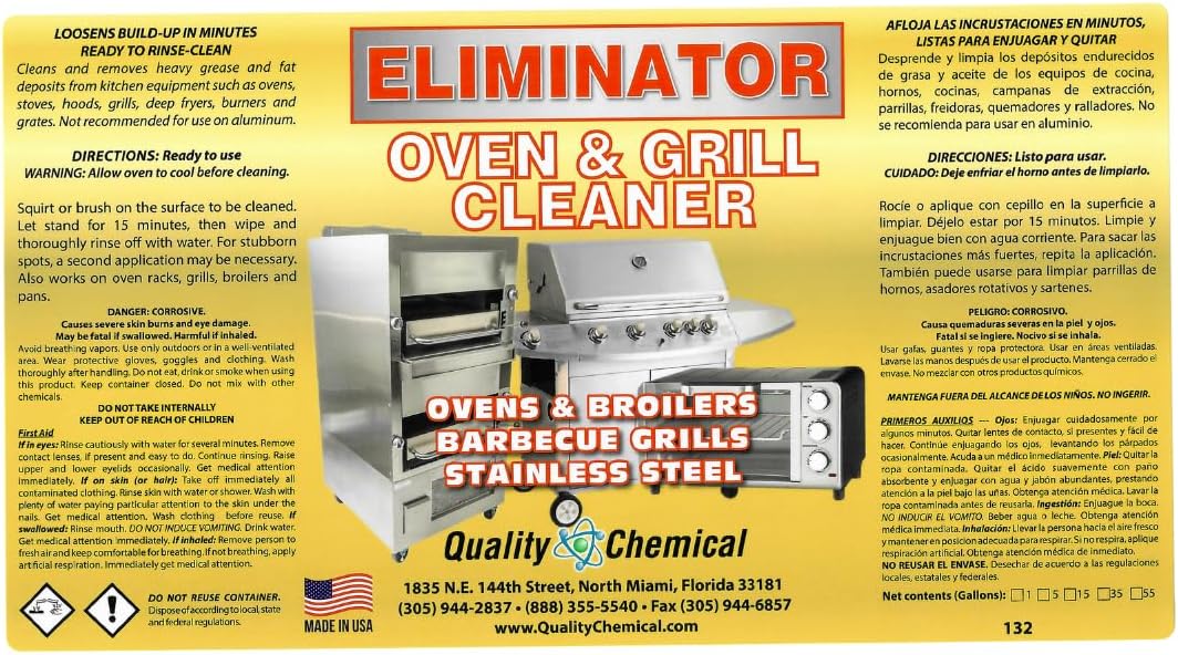 Quality Chemical Oven Cleaner & Grill Cleaner - Heavy-Duty/Fast Acting & Easy to Use/Degreaser/Heavy Duty Oven Cleaner/Best Oven Cleaner/Made in USA - 128 oz (Pack of 2)