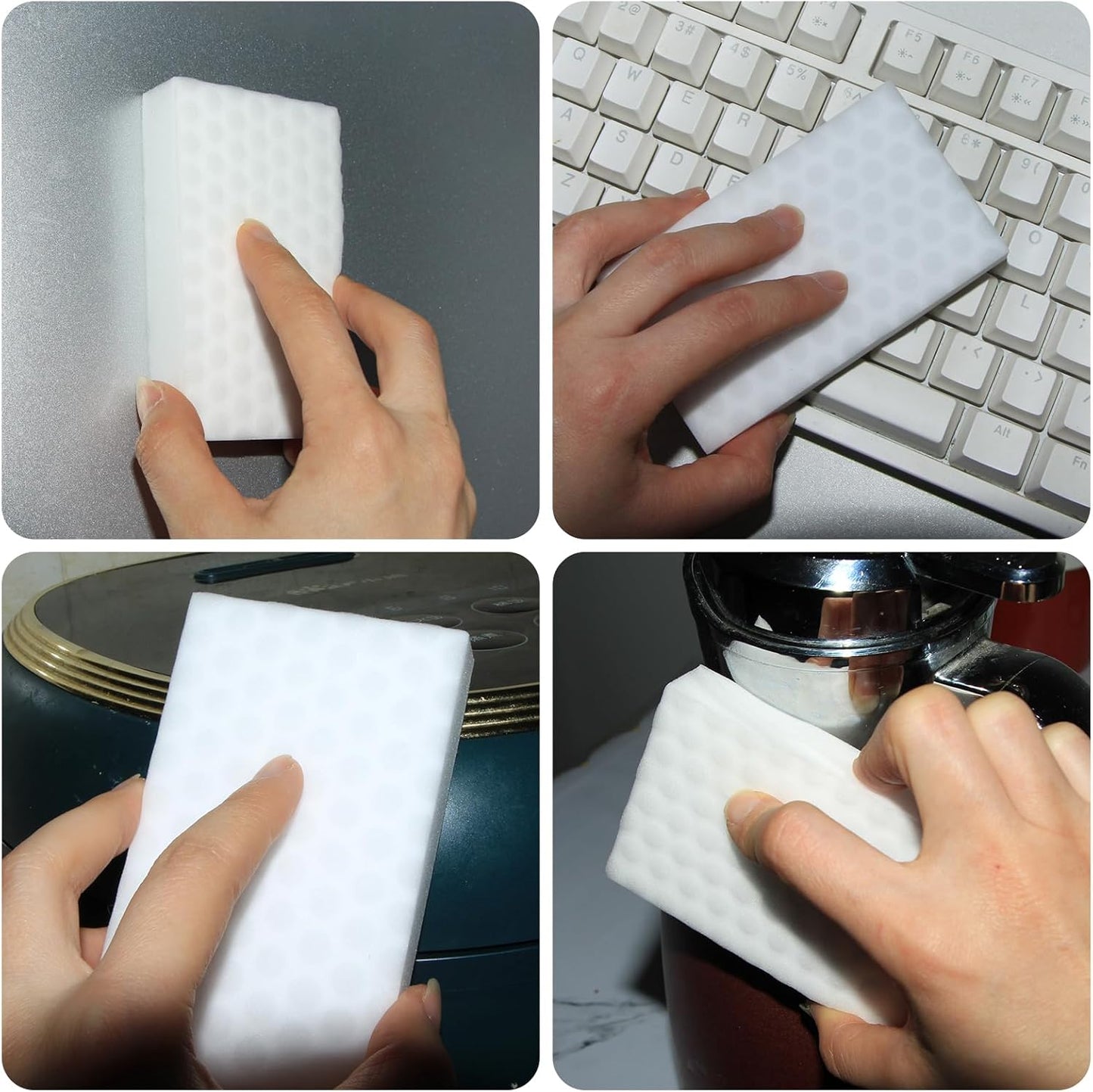 Sponge Eraser 20 Pack 2X Density and Long Lasting Melamine Sponges for Kitchen Bathroom Multi Surface Power Scrubber Foam Cleaning Pads - Bathtub, Floor, Baseboard, Bathroom, Wall Cleaner