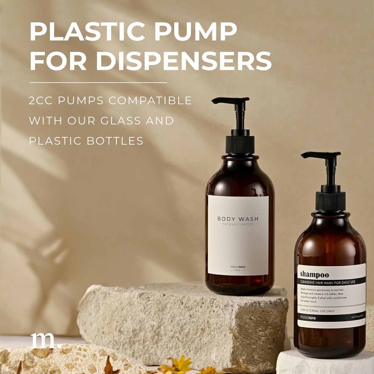 MaisoNovo Soap Pump Replacement - 2X Black Plastic Pumps - Pump Dispenser - Soap Dispenser Pump Replacement - Stainless Steel Soap Pump - Pump for Soap Dispenser