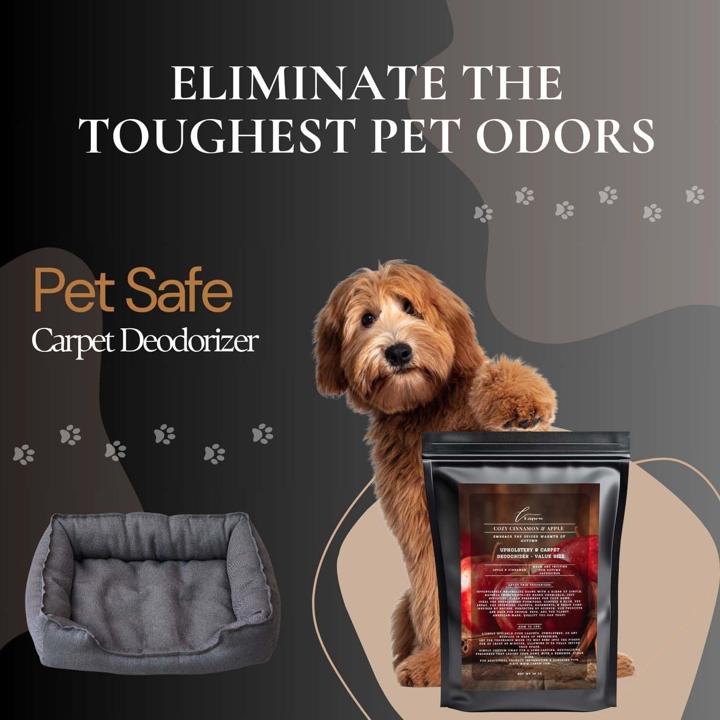 Cozy Cinnamon & Apple Carpet Freshener Powder Refill 36 oz | Powerful Odor Eliminator for Home | Upholstery Deodorizer | Carpet Deodorizer | Pet Urine | Cat Litter Box