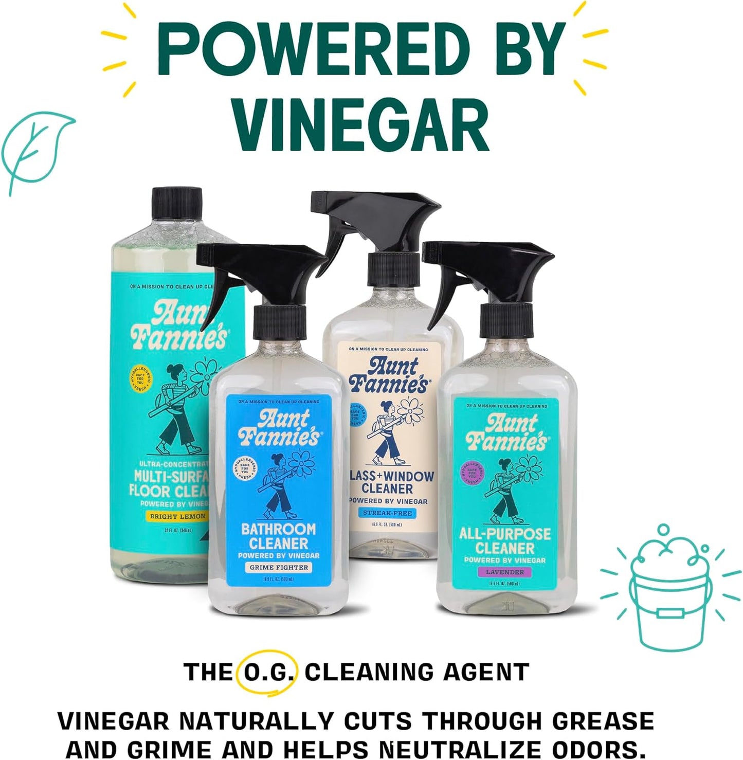 Aunt Fannie's Ultra Concentrated Floor Cleaner Vinegar Wash, Multi-Surface Solution For Mopping, Makes 16 Gallons, Eucalyptus Scent, 32 oz. (Pack of 3)