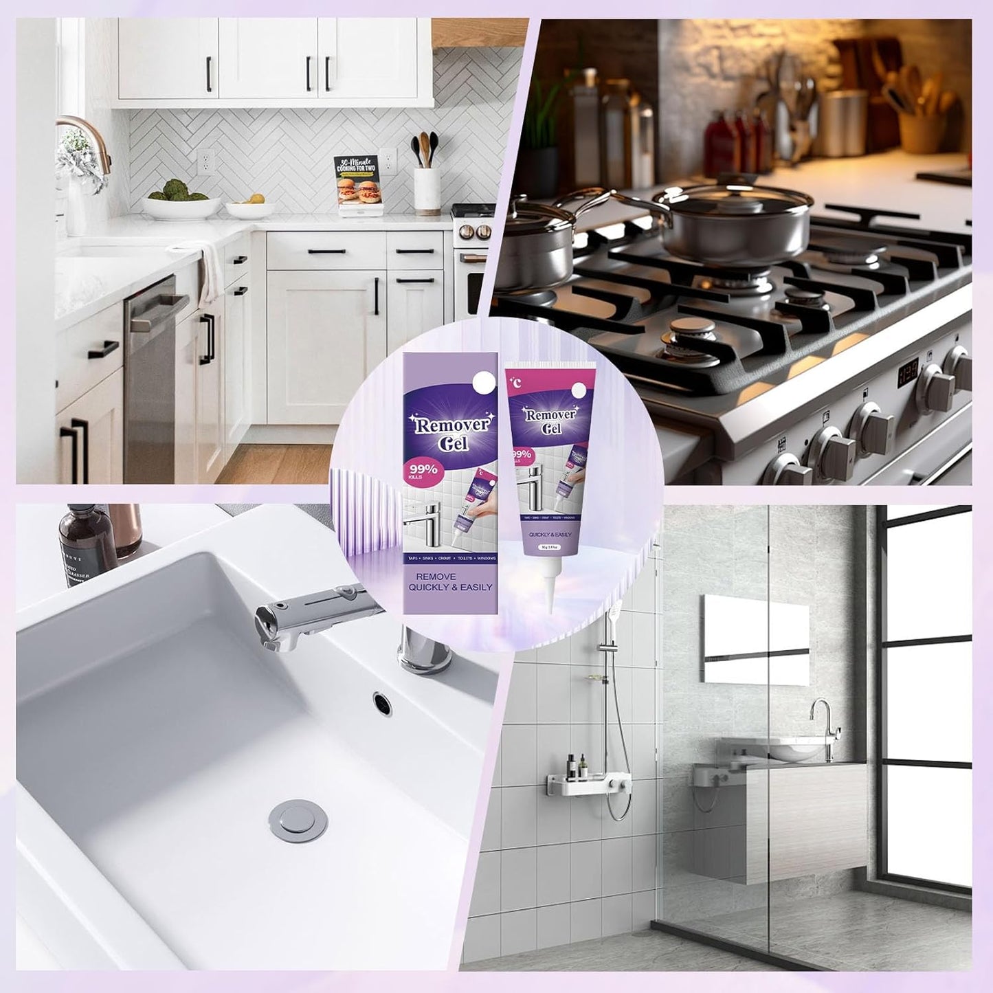 Cleaning Remover Gel,Powerful Household Cleaning Gel,Suitable for Bathroom and Kitchen Tile Gaps,Highly Effective In Penetration,Safe Formula That Does Not Damage The Surface (2PCS)