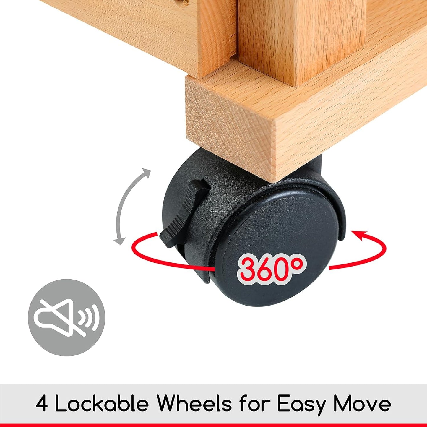 MEEDEN Art Cart Storage Organizer, 3-Tier Rolling Utility Studio Taboret with Caster Wheels, Multifunctional Storage Trolley Shelving Unit on Wheels, Solid Beechwood Art Supplies Studio Cart Classroom