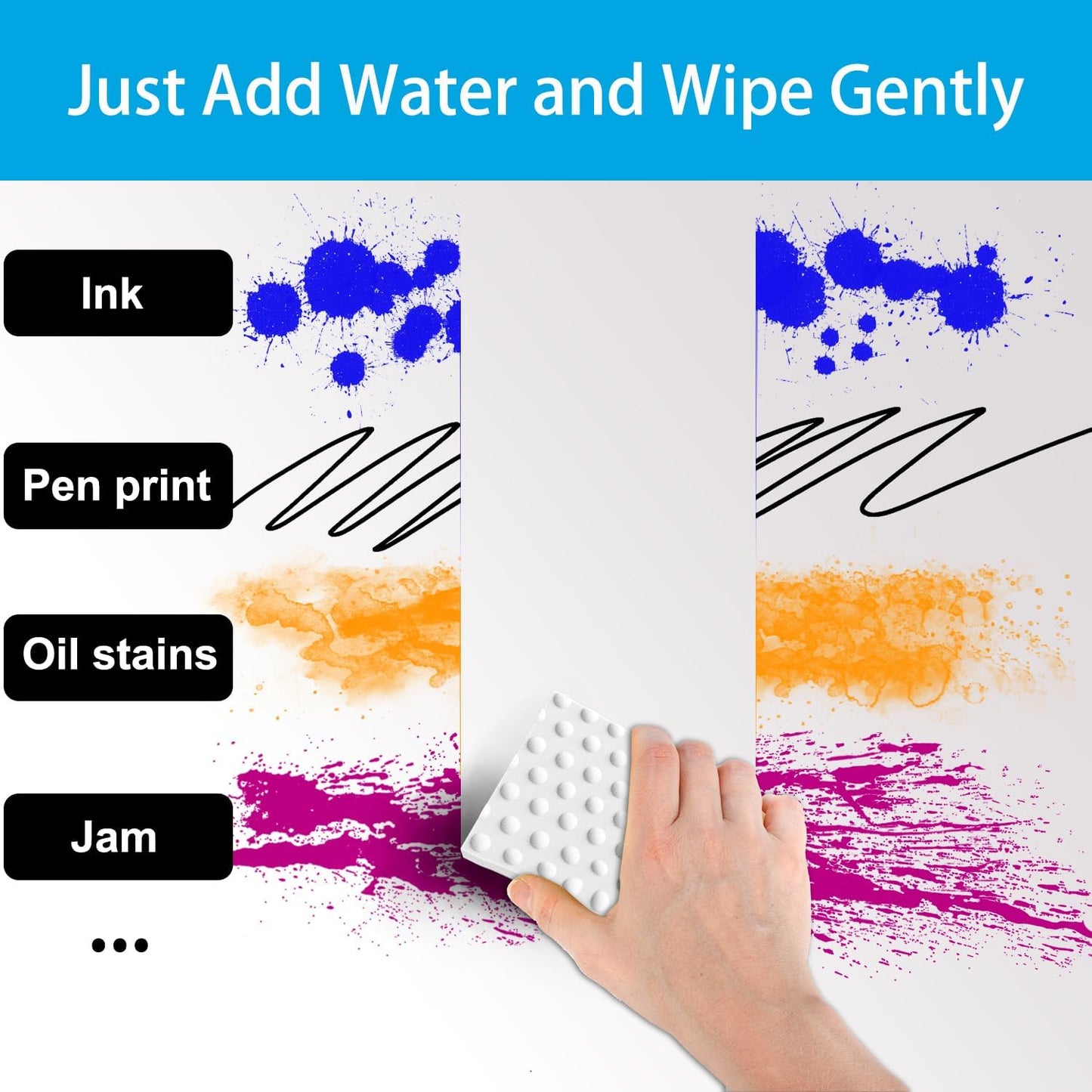 Magic Sponge Erasers, 100 Pack 2X Density Stronger Melamine Sponge Foam Pads, Multi-Functional Household Cleaning Cleaner for Kitchen, Bathroom, Bathtub, Sink, Wall Cleaner