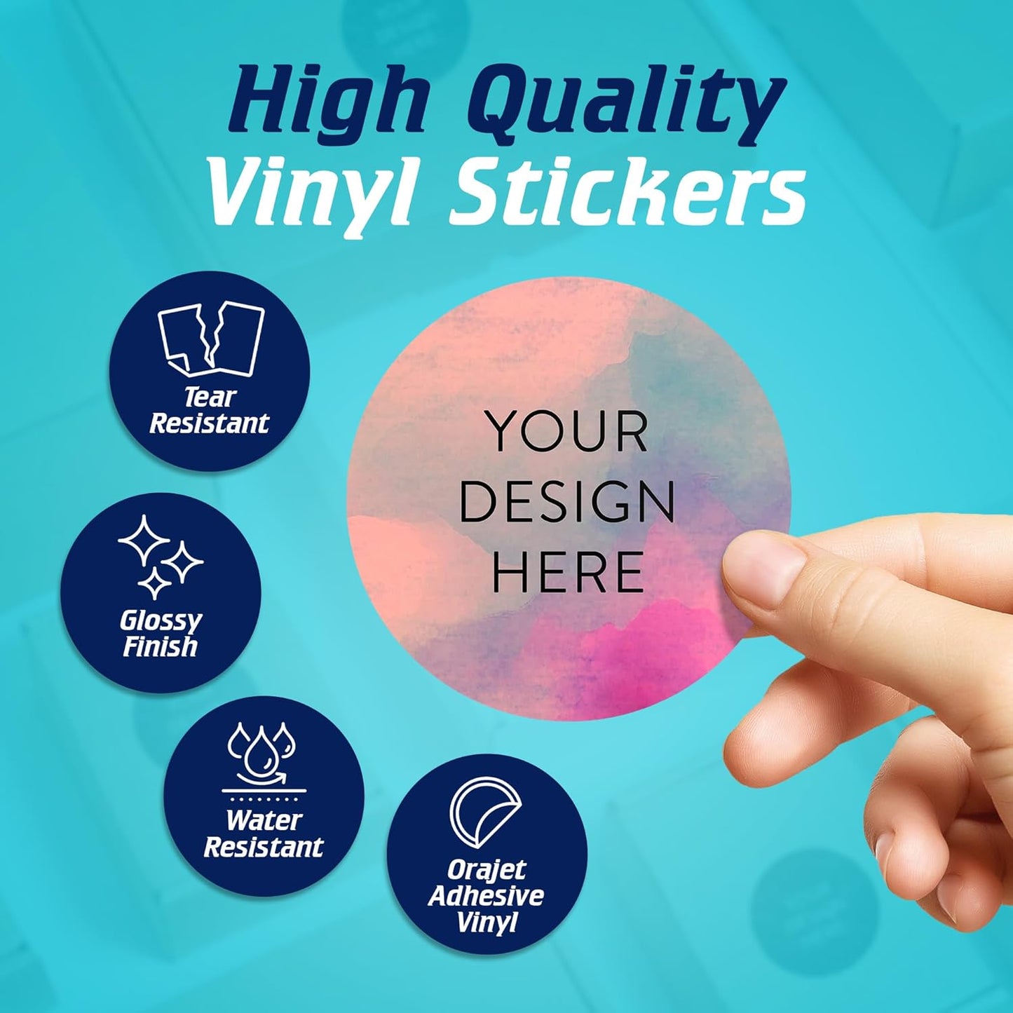 100 Custom Vinyl Stickers - Upload Your own Image, Text, Design, Logo - Personalized Logo Labels for Handmade, Packaging, Bottle, Jars, Candle, Brand Stickers (Rose, 3x3)