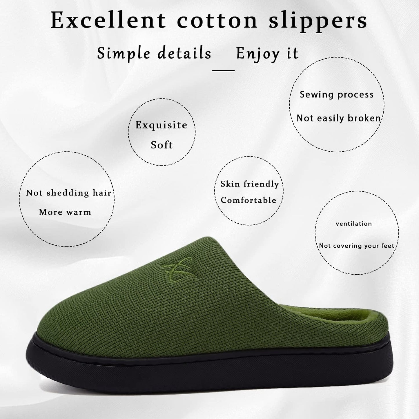 Memory Foam Slippers for Women's and Men's Casual House Shoes