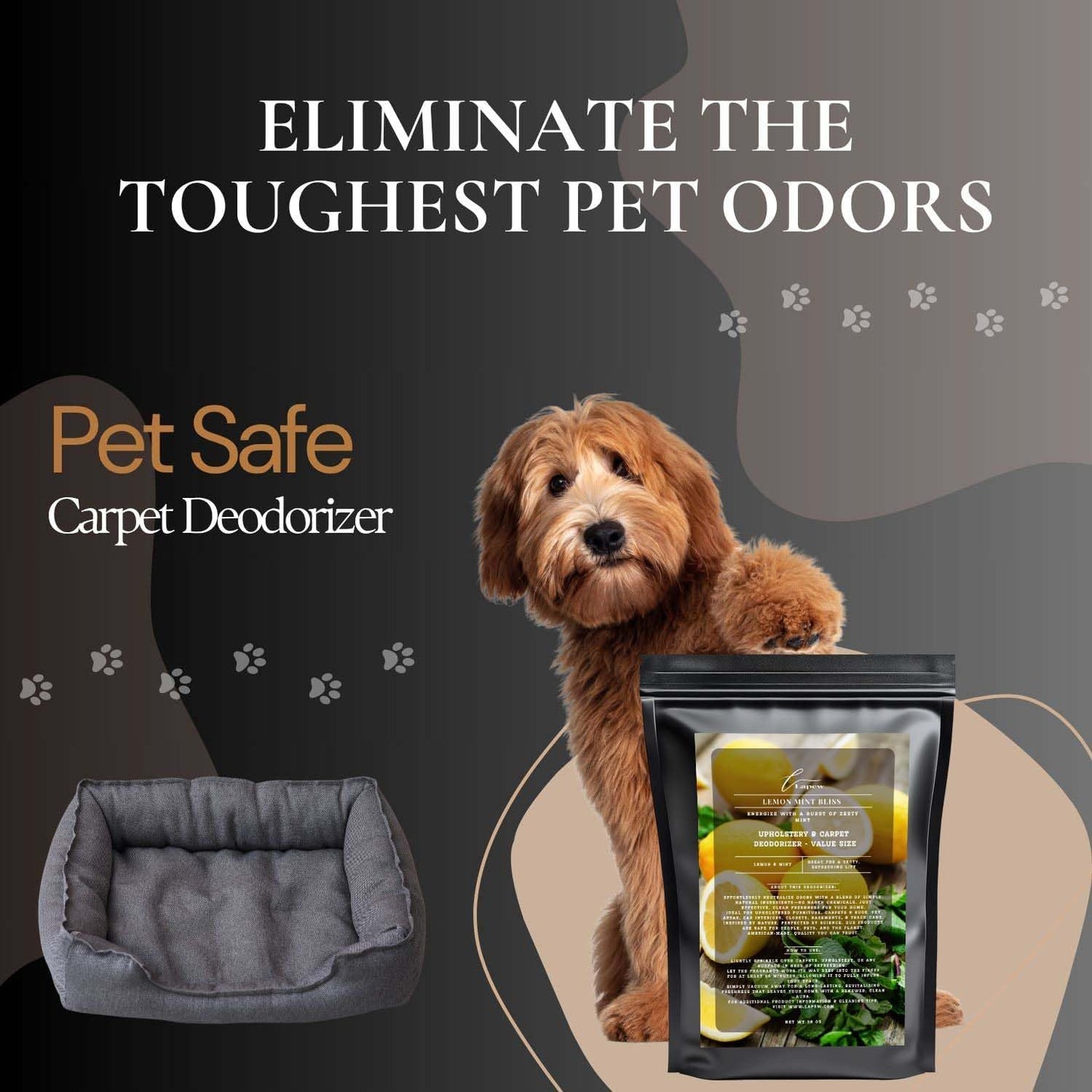 Lemon Mint Bliss Carpet Freshener Powder Refill 36 oz | Powerful Odor Eliminator for Home | Upholstery Deodorizer | Carpet Deodorizer | Pet Urine | Cat Litter Box