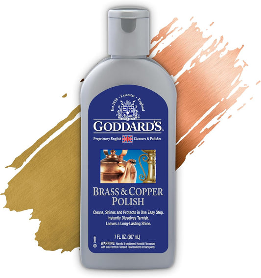 Goddard’s Copper & Brass Polish, Copper Cleaner & Brass Cleaner for Long-Lasting Shine, Metal Polish for Pewter, Chrome & More, Metal Polishing Compound (7oz)