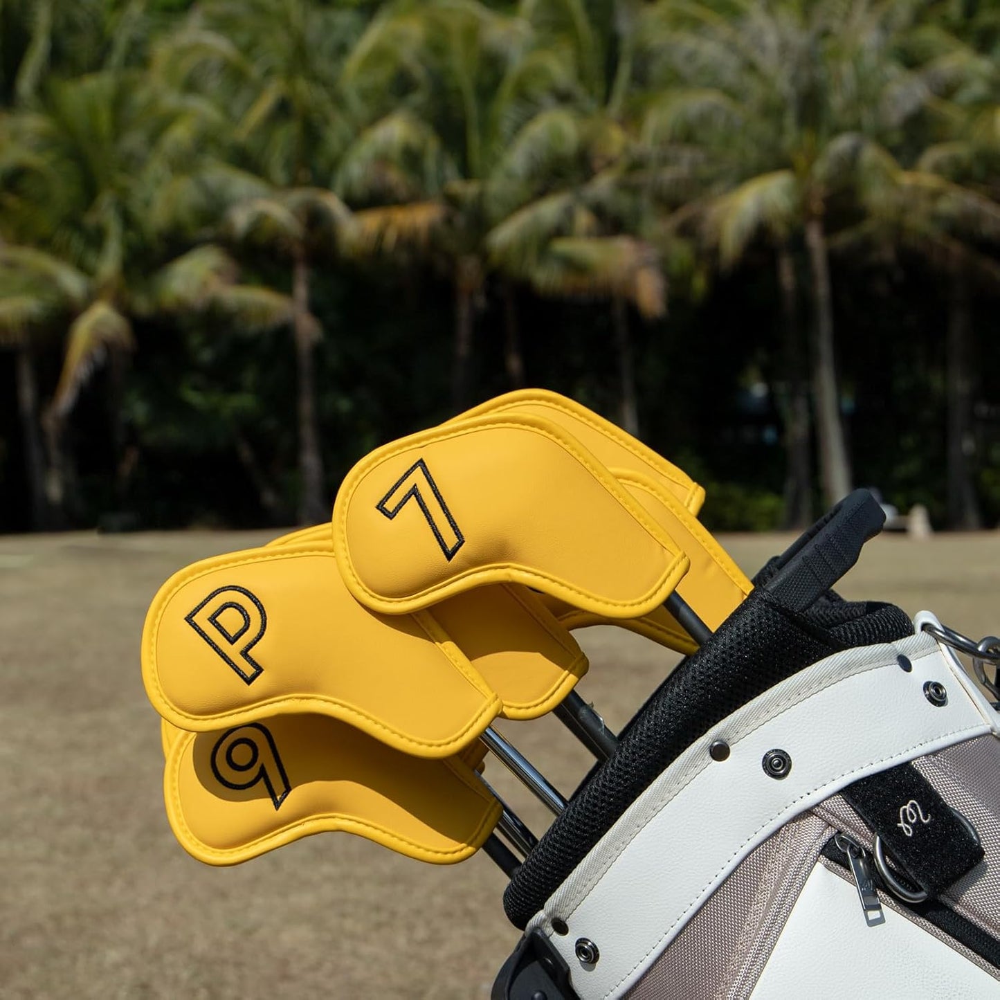 Montela Golf Iron Covers,Golf Iron Head Covers Leather Golf Iron Covers Set 9pcs Golf Iron Headcovers,Golf Club Head Covers for Iron Club Fit All Brands Titleist,Callaway,Taylormade