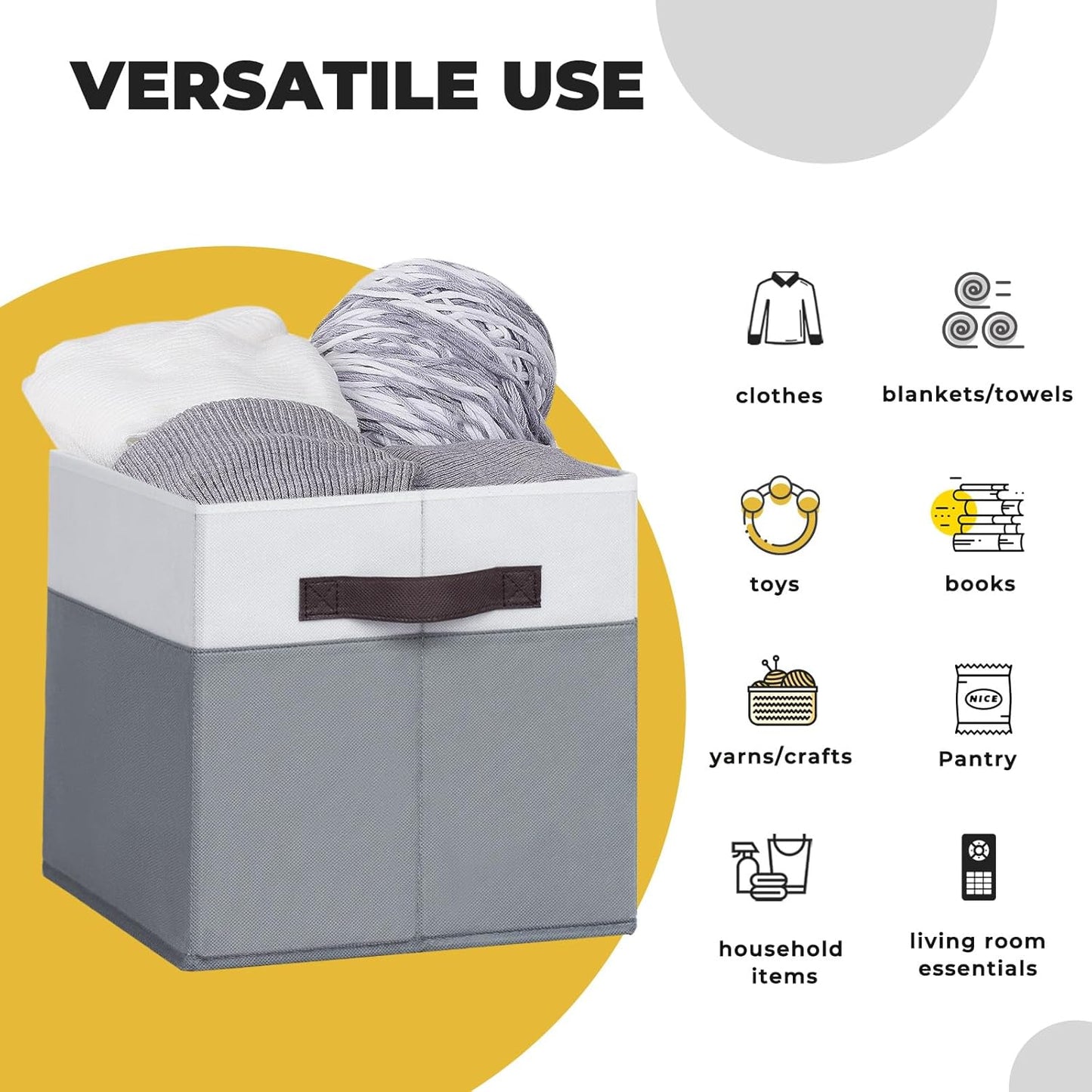 Criusia Storage Cubes 8 pack - 11 inch Fabric Bins for Organizing Clothes Toys Blanket - Versatile Storage Baskets for Shelves - Home Organization for Bedroom RV Closet