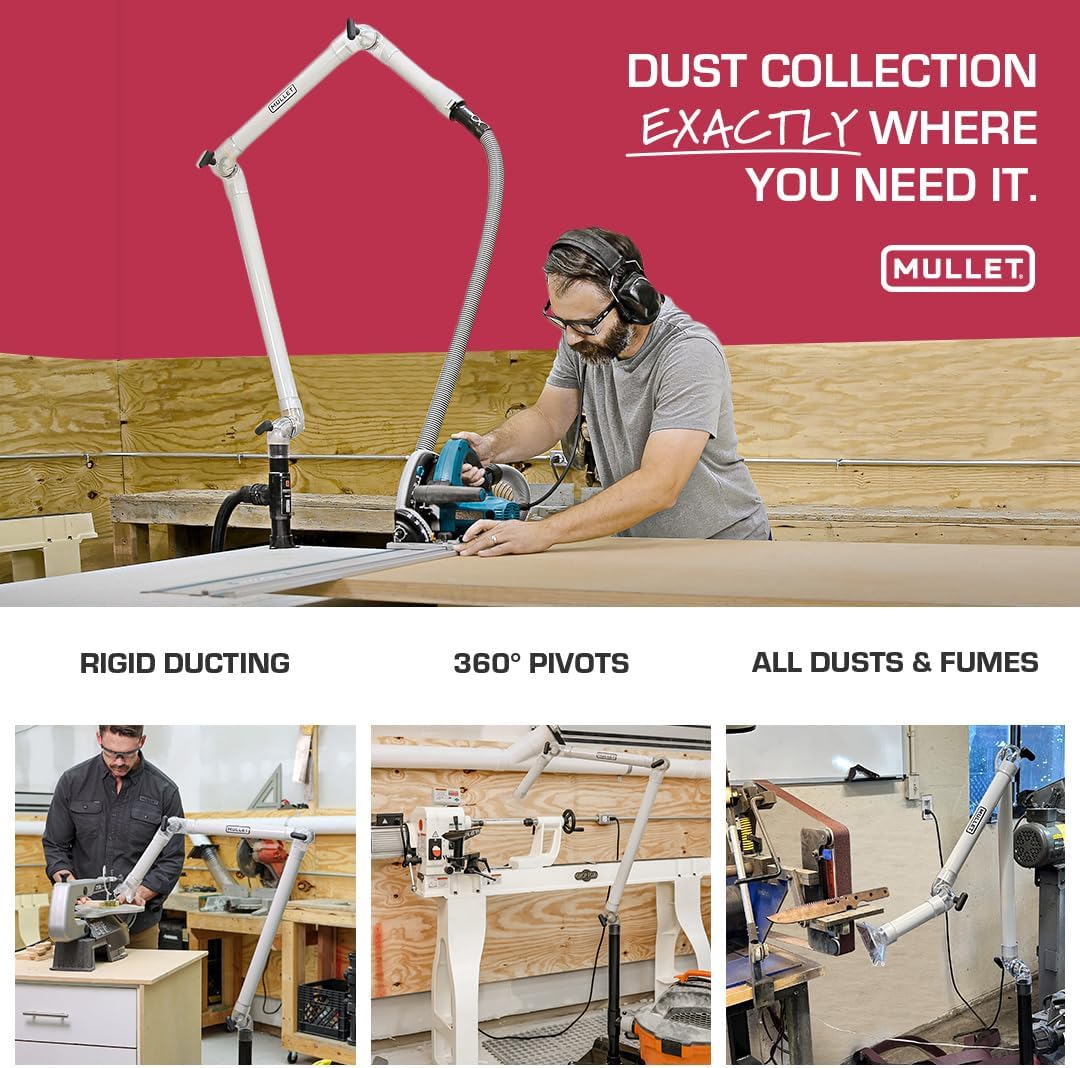 Mullet ThirdHand Dust Collection Boom Arm (Boom Arm + Shop Vac Base)