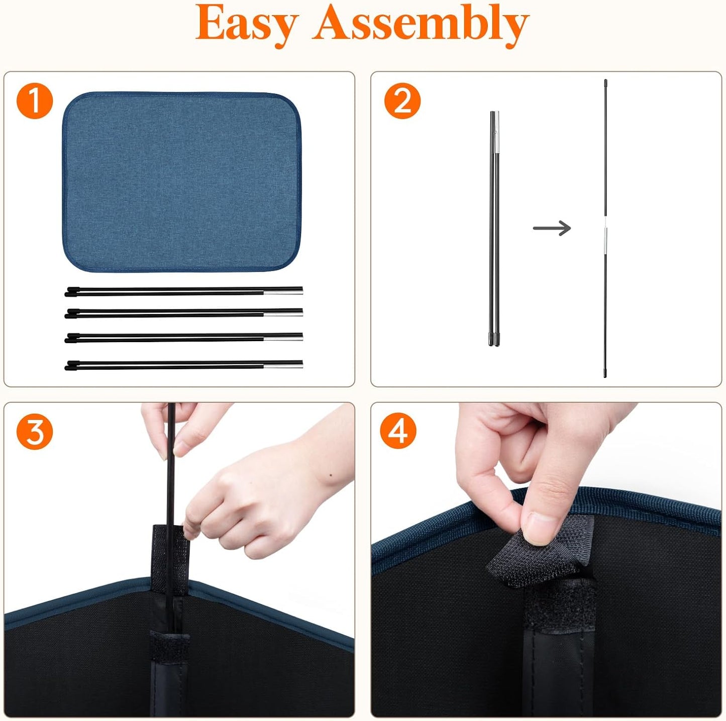 Lifewit 80L Large Tall Laundry Hamper, Collapsible Laundry Basket with Handles, Foldable Clothes Hampers for Laundry, Portable Dirty Clothes Hamper for Dorm College Bedroom Bathroom, Dark Blue