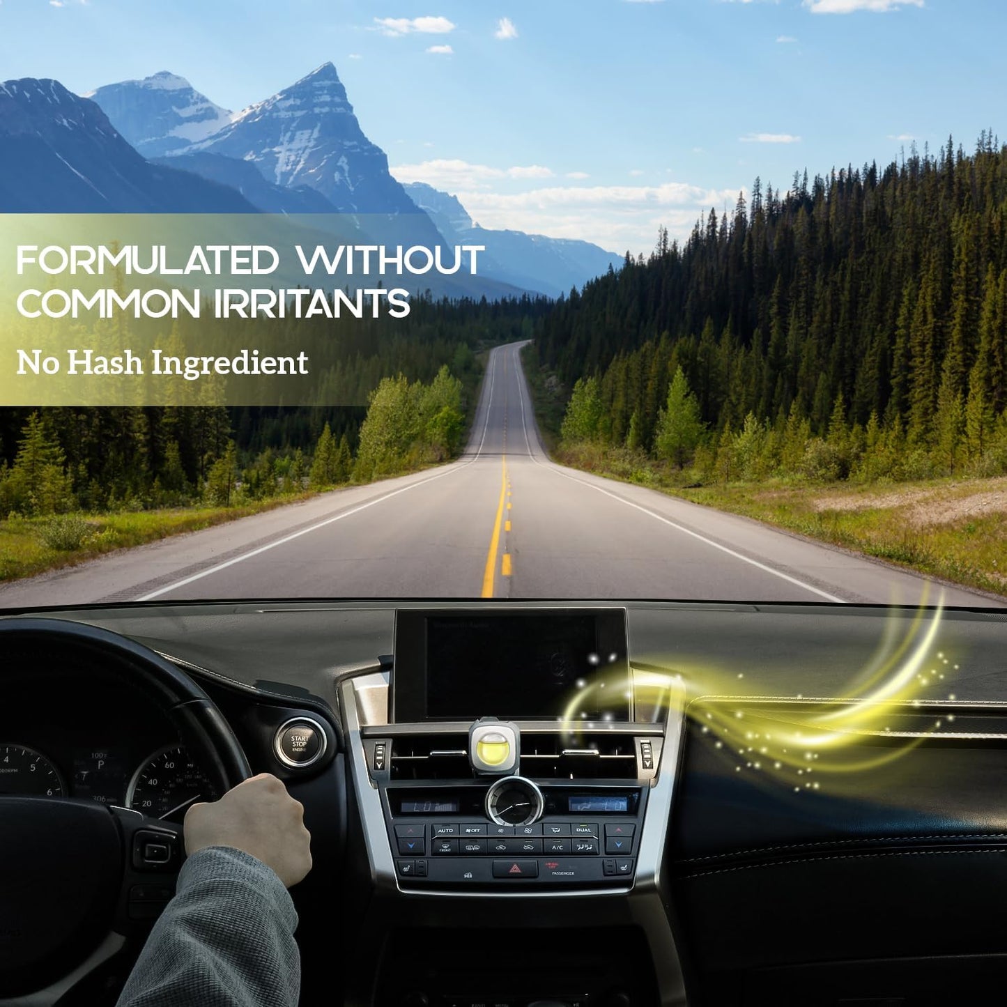 Air Jungles Lemon Ginger Scent Car Air Freshener Clip, 6 Vent Clips, 4ml Each, Long Lasting Air Freshener, Up to 180 Days Car Refresher Odor Eliminator